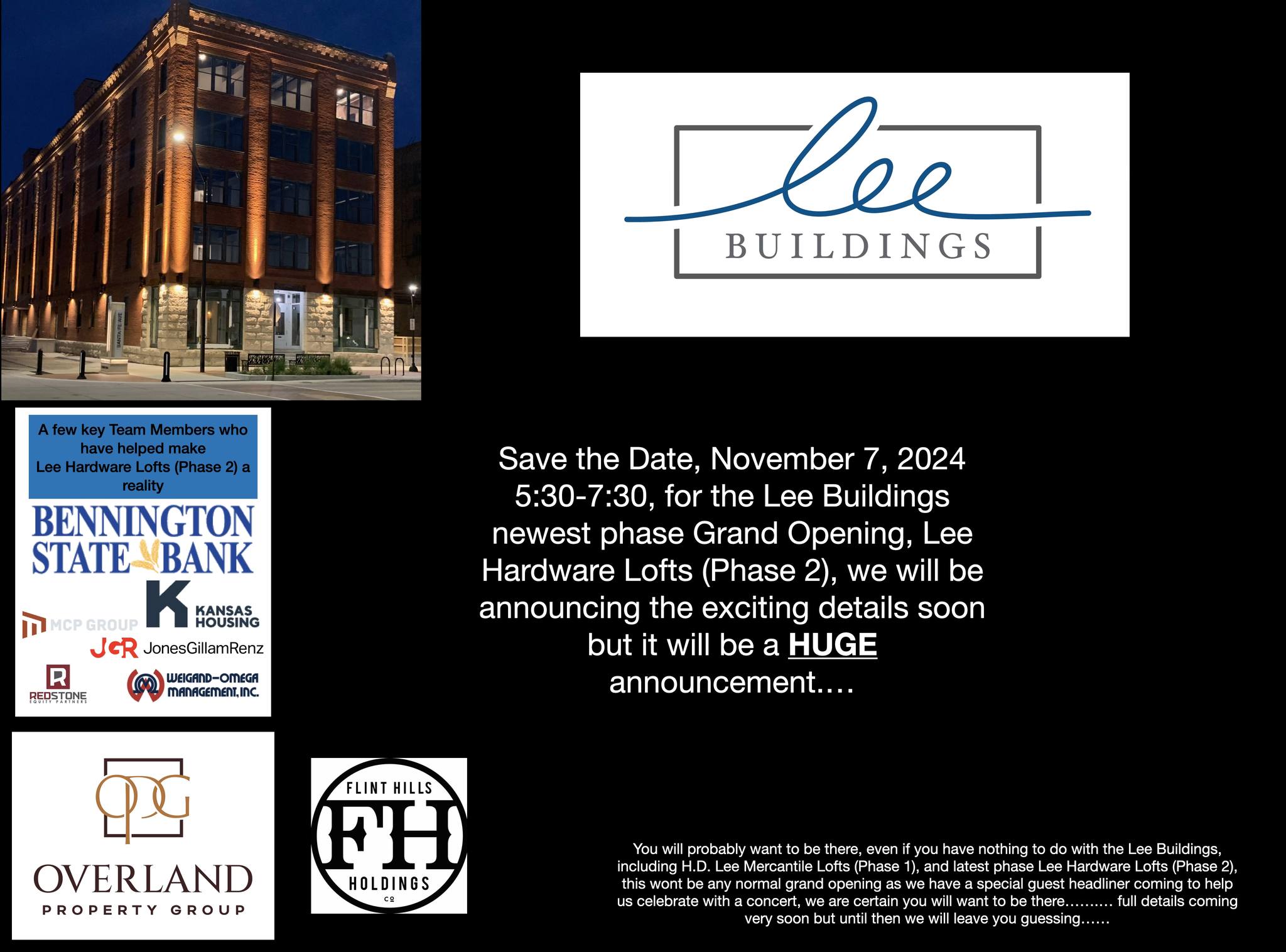 Lee - Save the Date for the Grand Opening of Lee Hardware Lofts (Phase ...