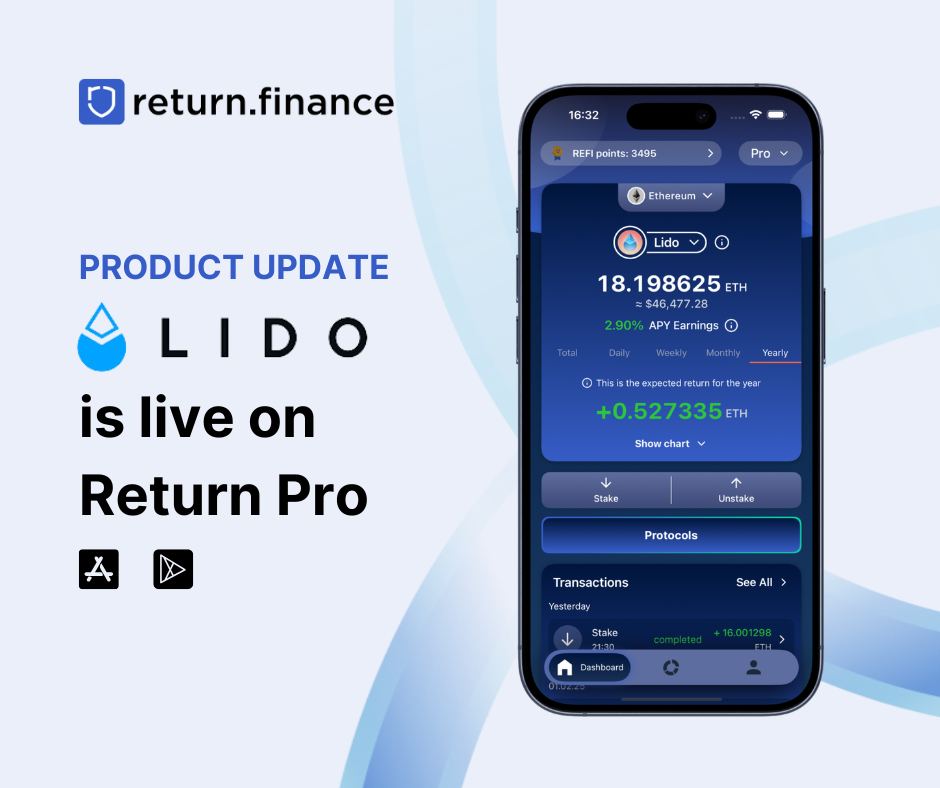 Return - 🌊 Stake ETH with Lido on Return Pro! Lido is the... | Facebook