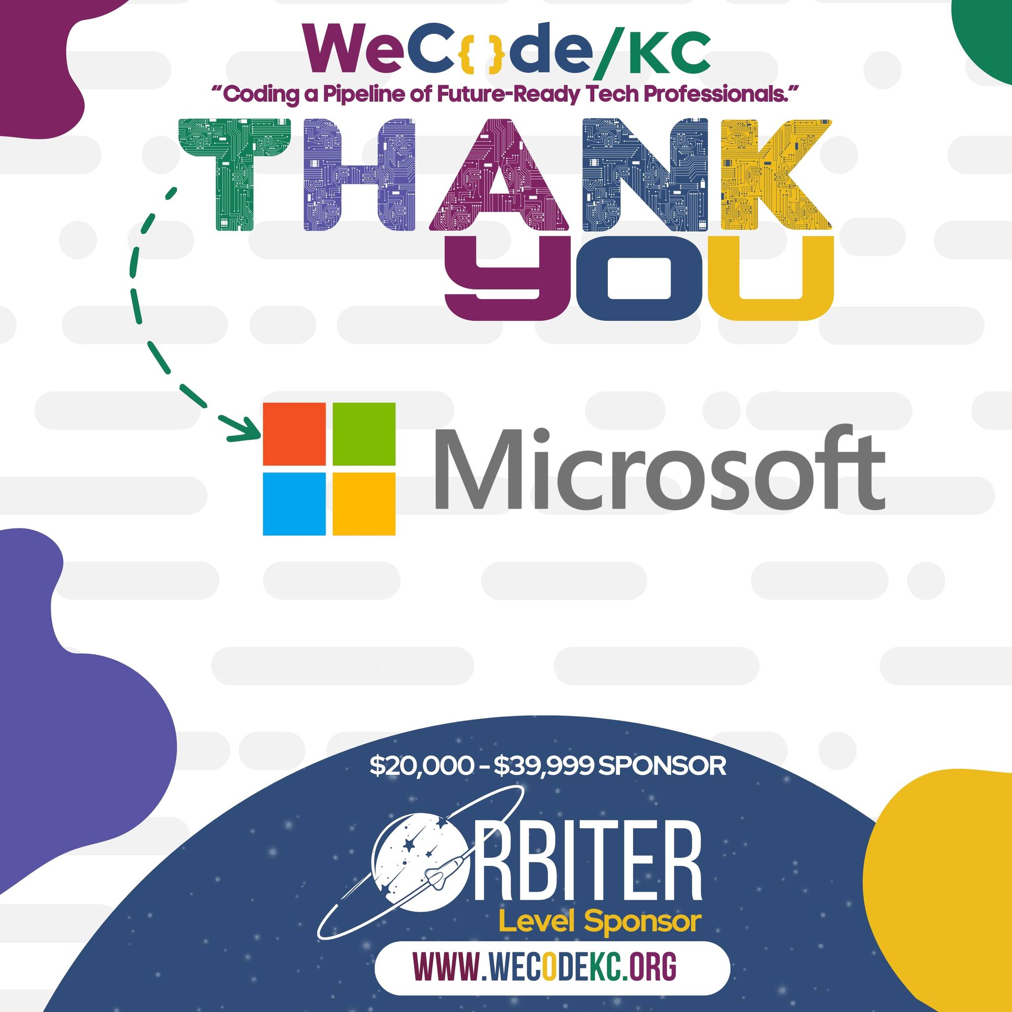 WeCode KC - A HUGE thank you to @Microsoft for being an... | Facebook