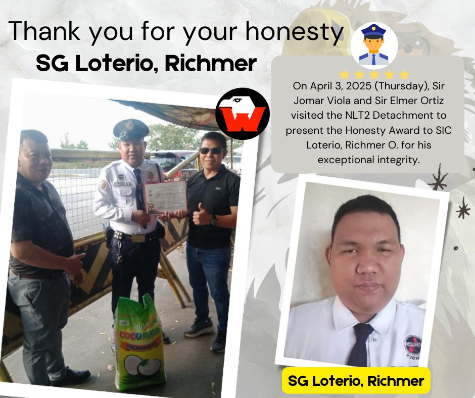 Eaglewatch - 📢 Detachment Visit - Honesty Award Presentation 📢 On April ...