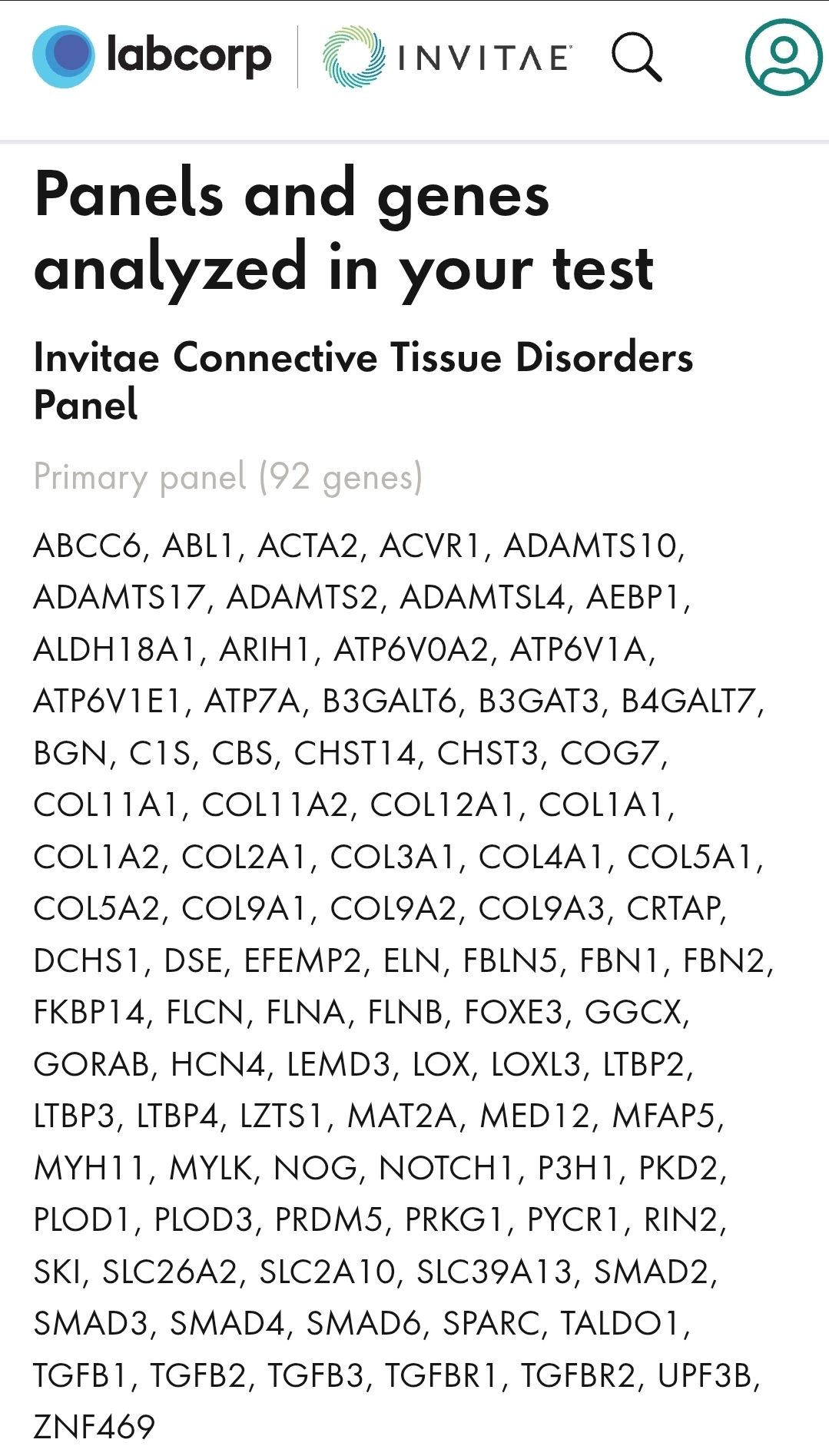 TNXB and Invitae I do not see TNXB on this list, but others have posted results that include it in some posts. Are there special instructions or something to make sure TNXB