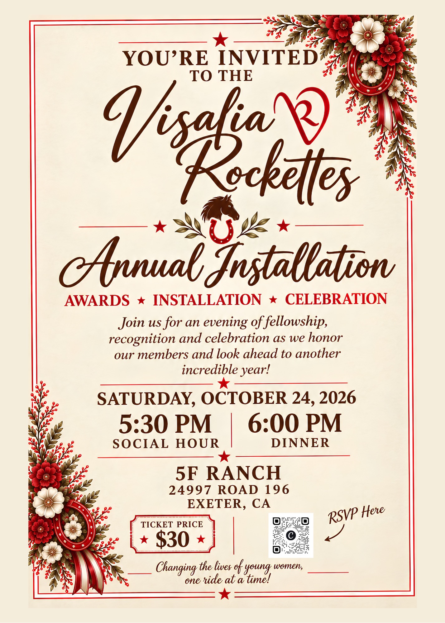Rockette Installation Dinner & Gun Raffle