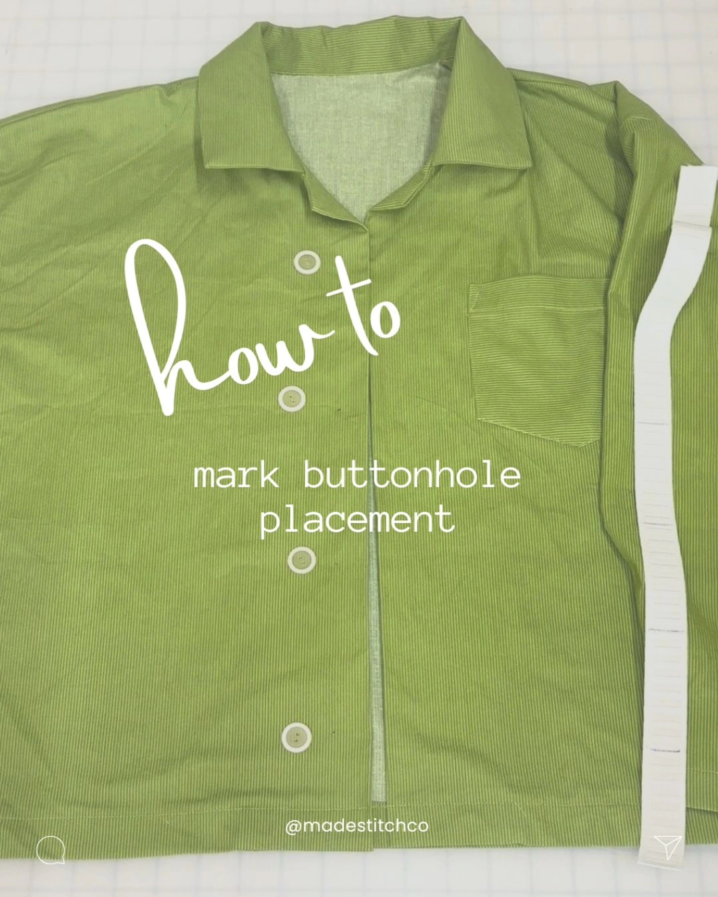 Made Stitch Co - How to mark buttonhole placement! If you... | Facebook