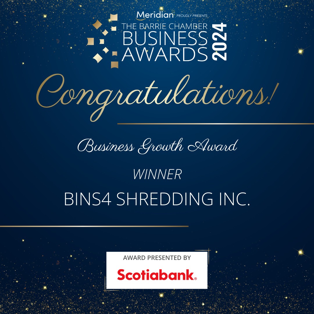 Barrie - Congratulations to Bins4 Shredding for winning the Business ...