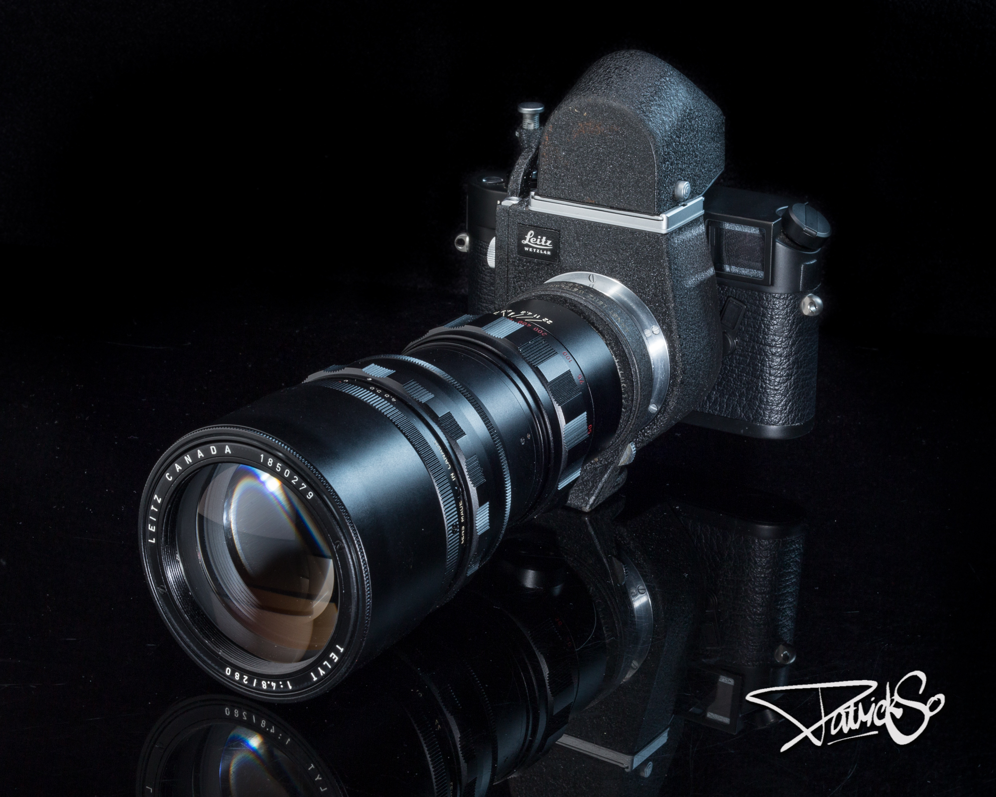 Leica IIIG with Visoflex and Telyt 280mm lens