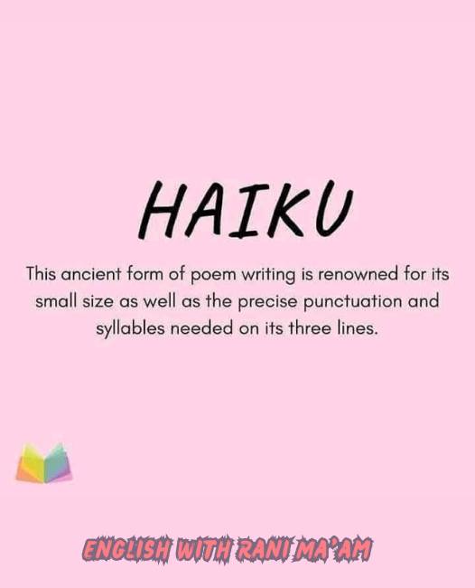 Types of Poems | English With Rani... - English With RANI MAM | Facebook