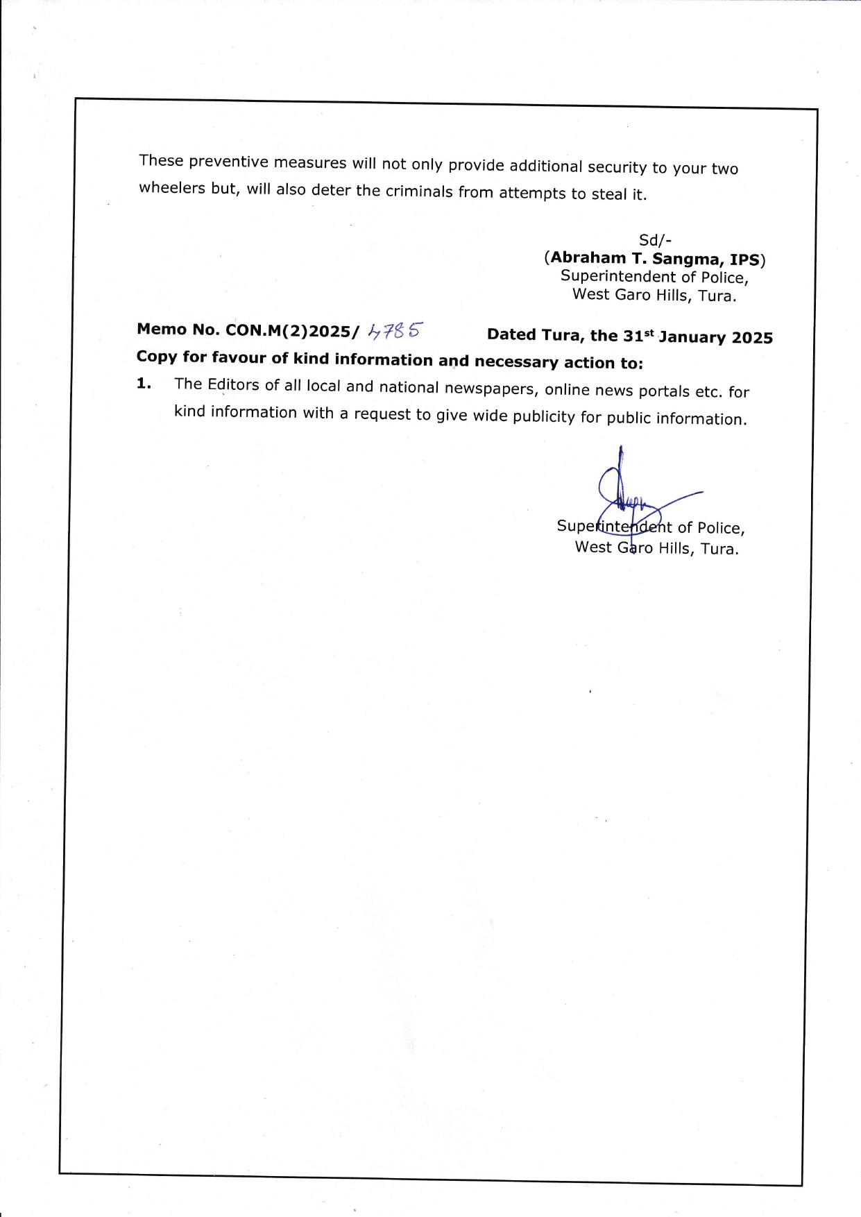 West Garo Hills Police | Tura