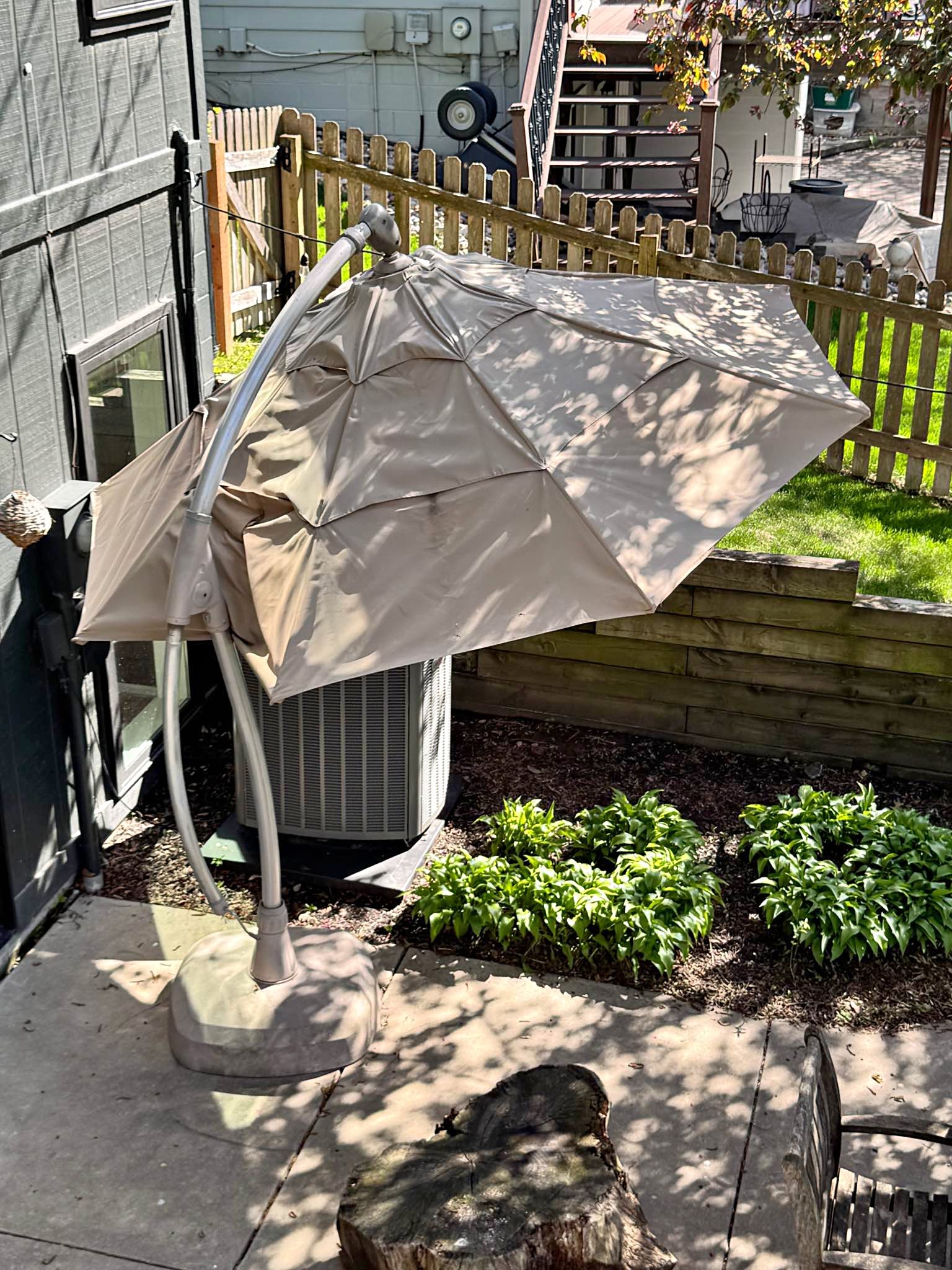 free patio umbrella US Weight -120 LB Standing Base – Sunrise Patios Whether youre starting with morning coffee on the east side of the patio Tempera Sunbrella 10 ft Auto-Tilt