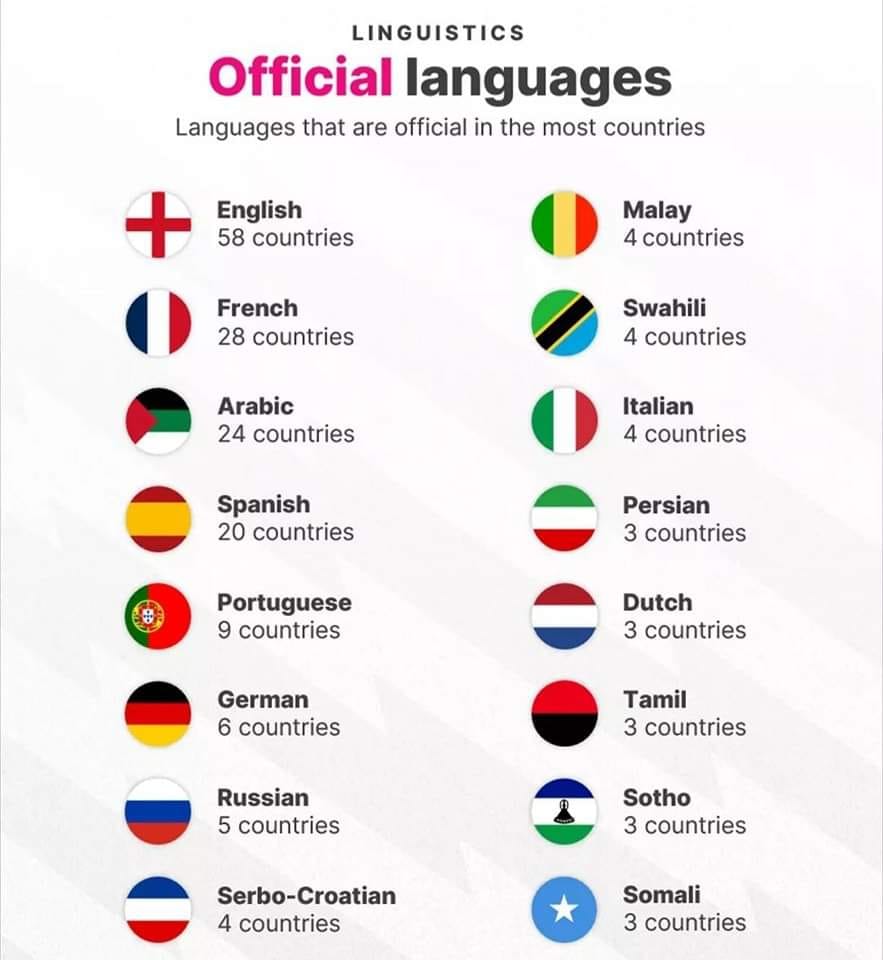 World GeoDemo - 🌍 Languages that are official in the most... | Facebook