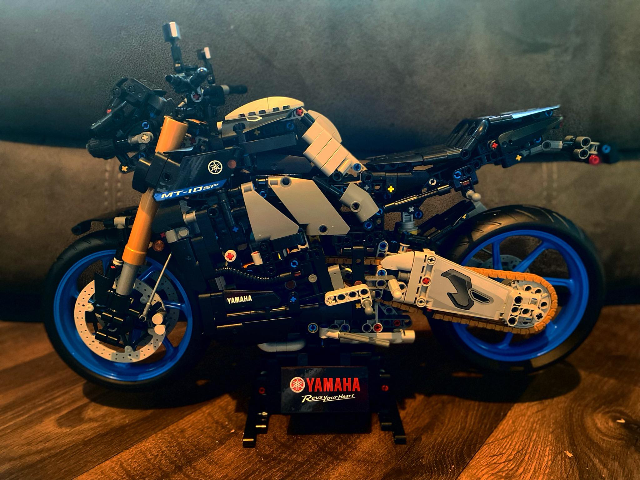 Finished Yamaha Lego model with great detail