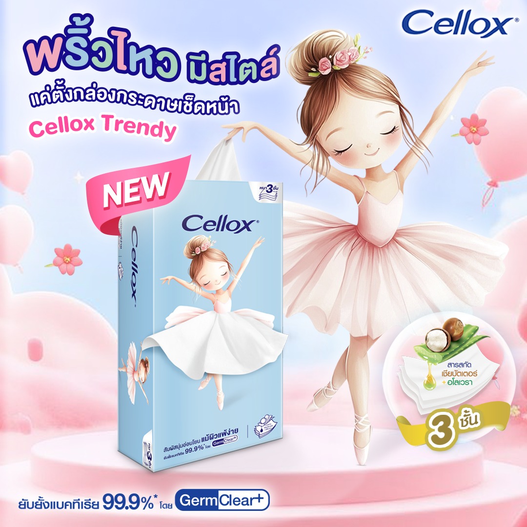 Cellox - รู้ไหมว่ากระดาษเช็ดหน้า Cellox Trendy Box ถ้าวางแนวตั้งตอนใช้ ...