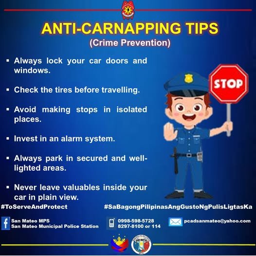 San - ANTI-CARNAPPING TIPS #SaBagongPilipinasAngGustongPulisLigtasKa # ...