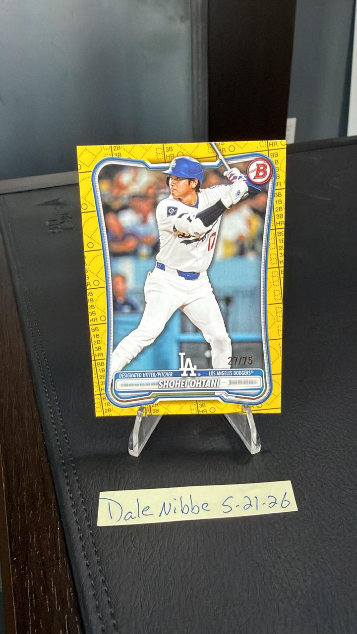 This image shows a 2023 Topps Now Shohei Ohtani Dodgers card 