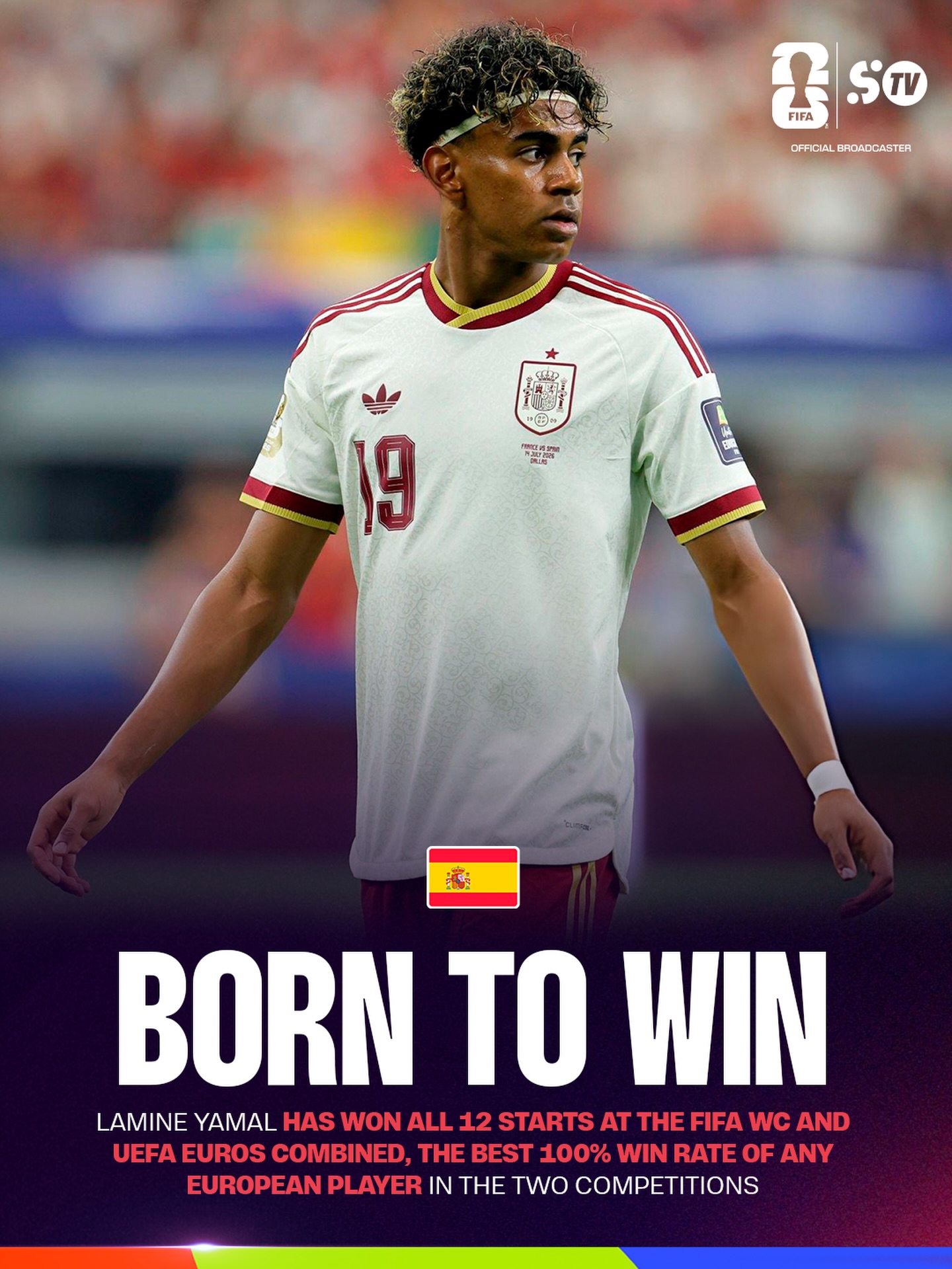 Lamine Yamal posted himself wearing Spain's new World Cup away kit