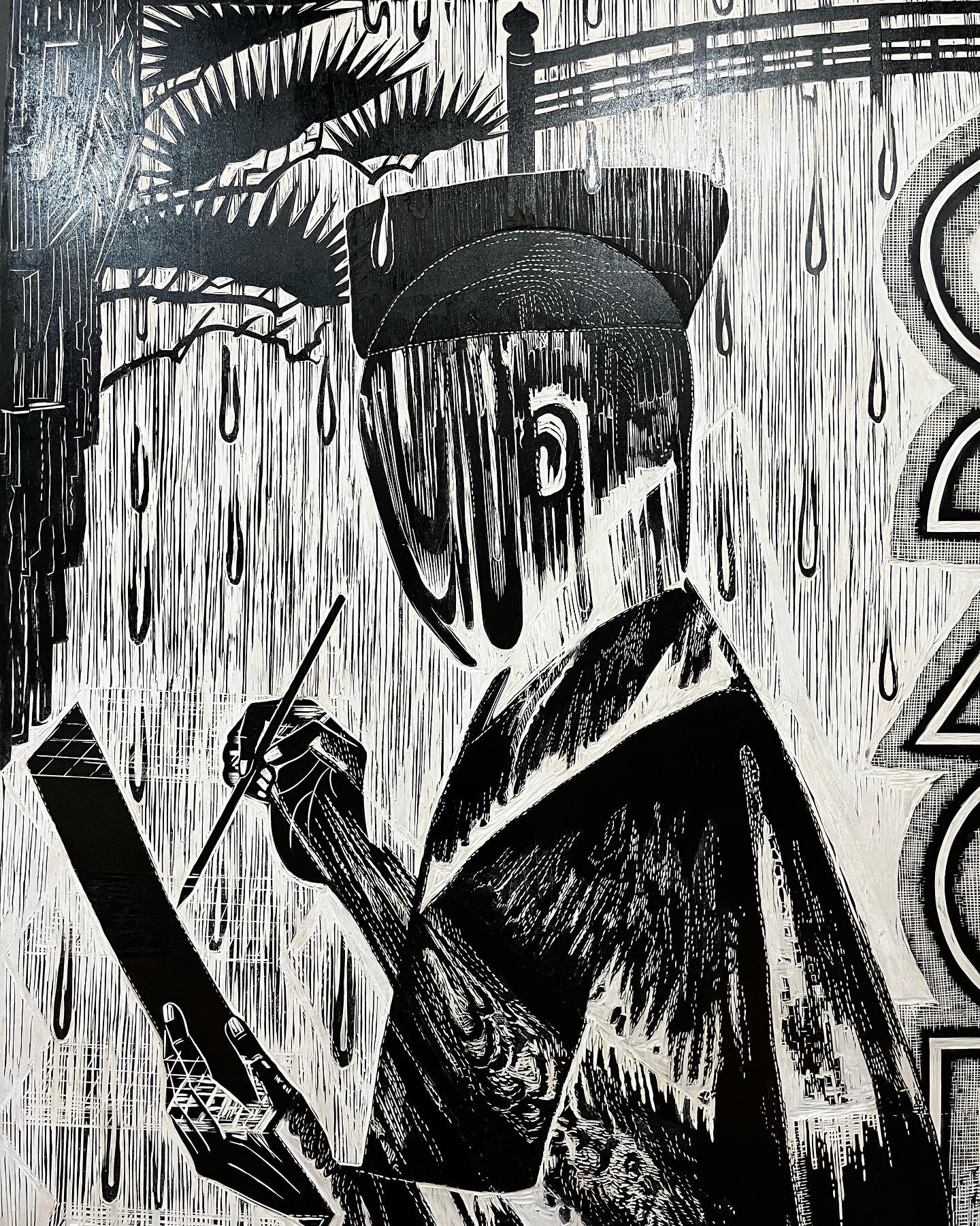 MUJIN-TO - Rainy day again Basho composing a haiku Detail of “FLOW