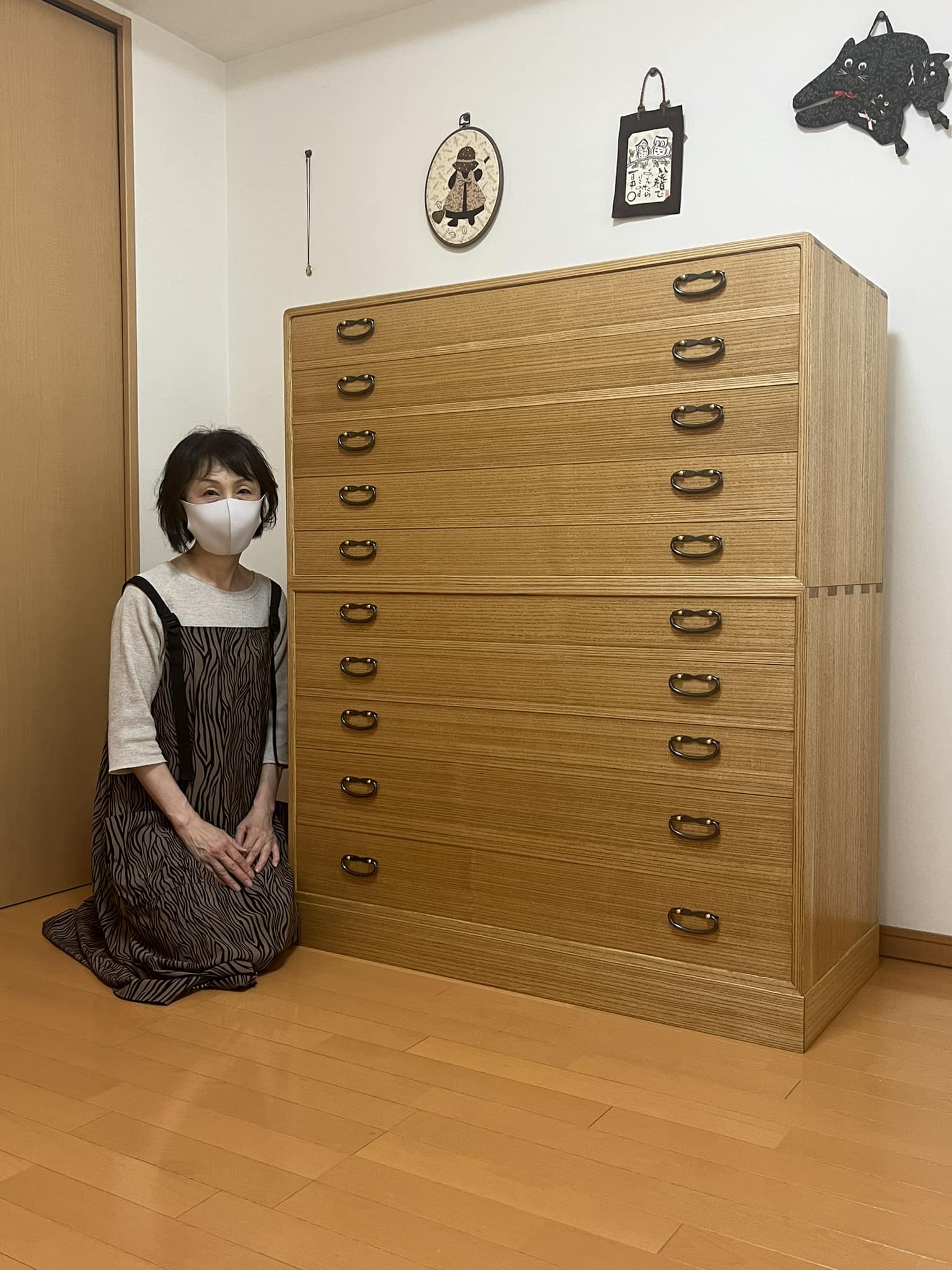 桐たんす リメイク、再生品 子引出し2段 引出し2段 名古屋桐たんす工房 