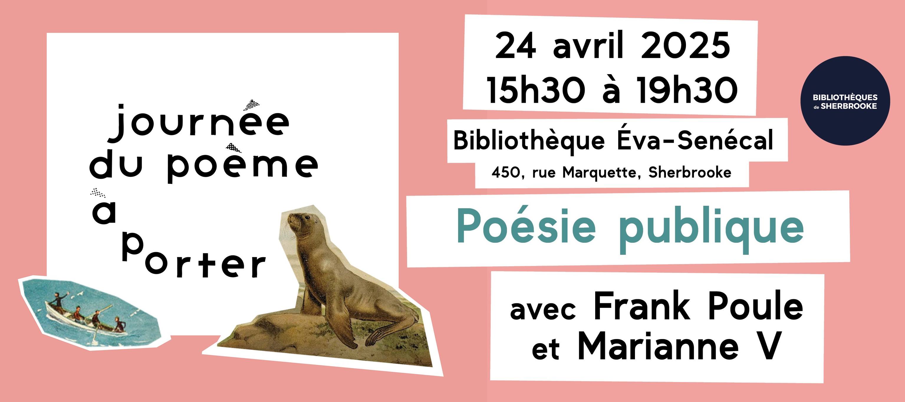 Bibliothèques - 𝗣𝗼𝗲́𝘀𝗶𝗲 𝗽𝘂𝗯𝗹𝗶𝗾𝘂𝗲 🖋️ Le 24 avril prochain, venez vous ...