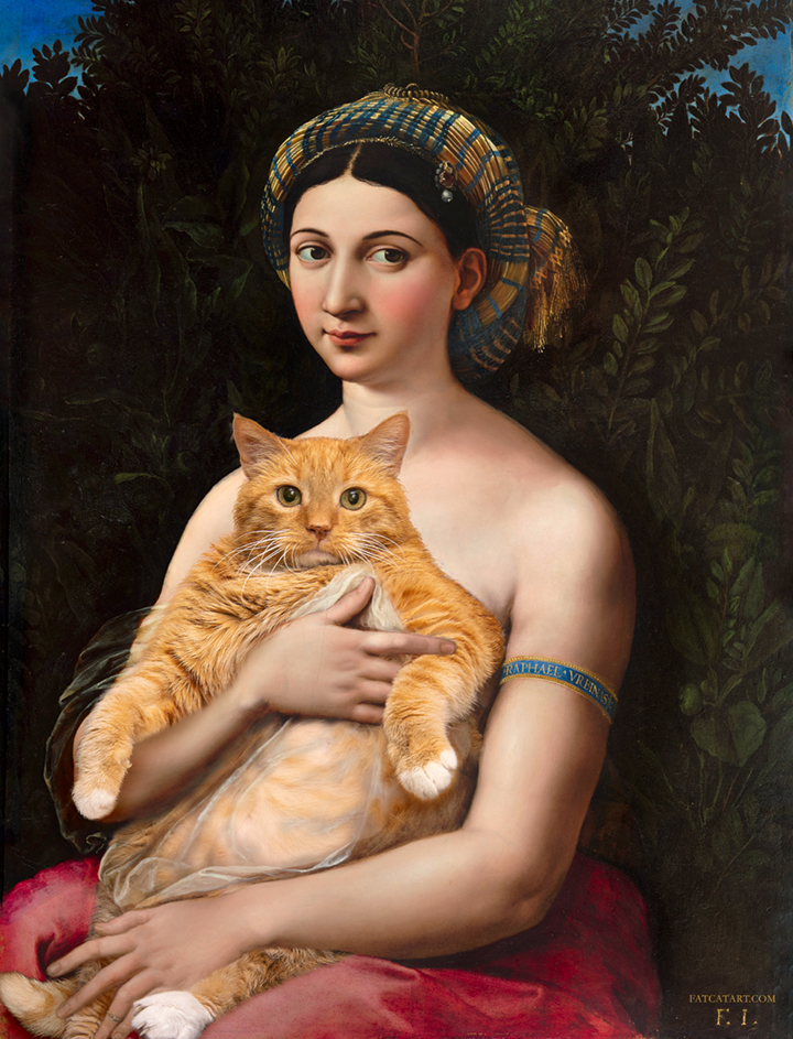 Fat Cat Art - Raphael, La Fornarina and the Cat ?⁠ ⁠Today 