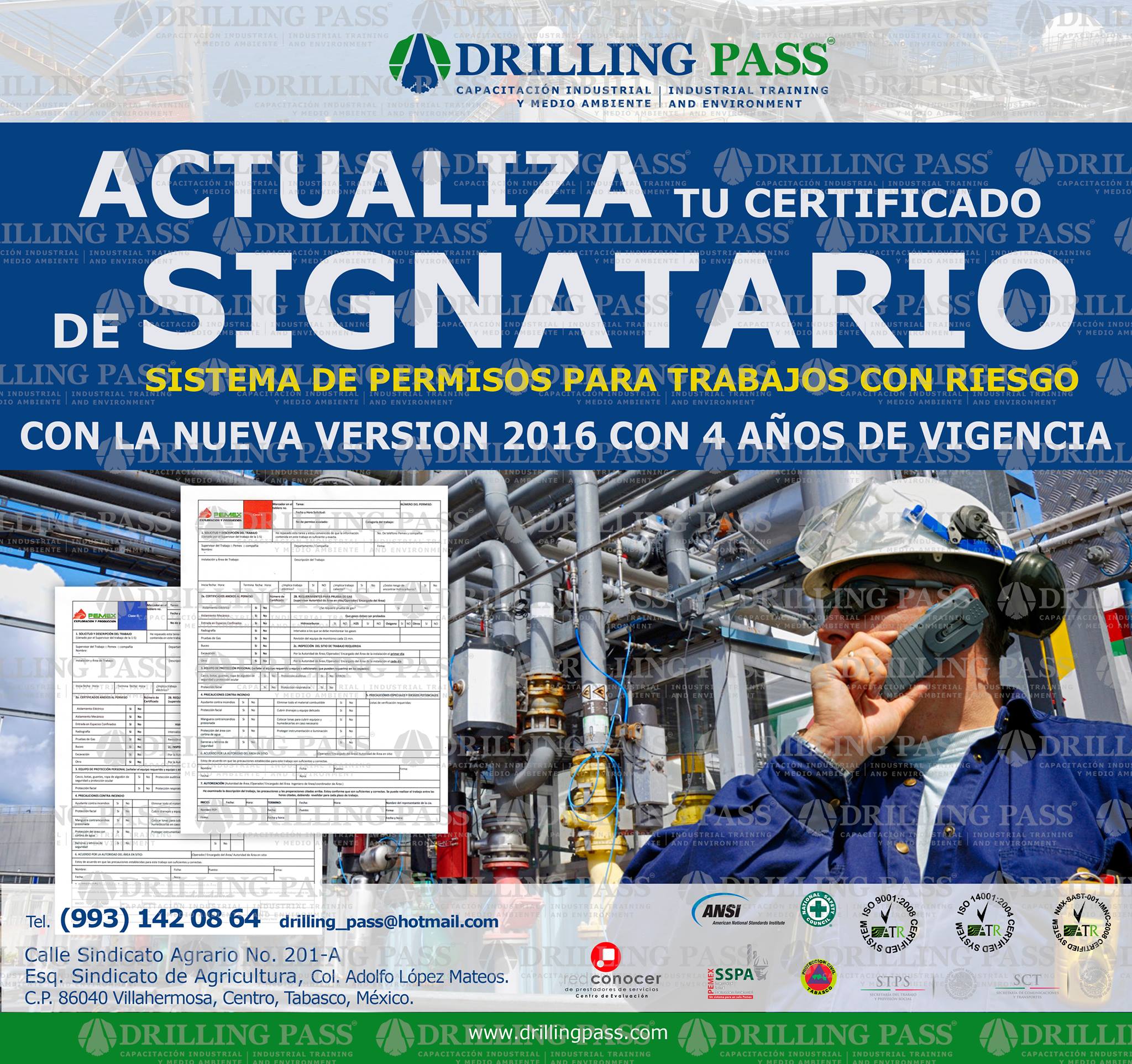 Drilling - El curso SIGNATARIO es el Sistema de Permisos para Trabajos ...