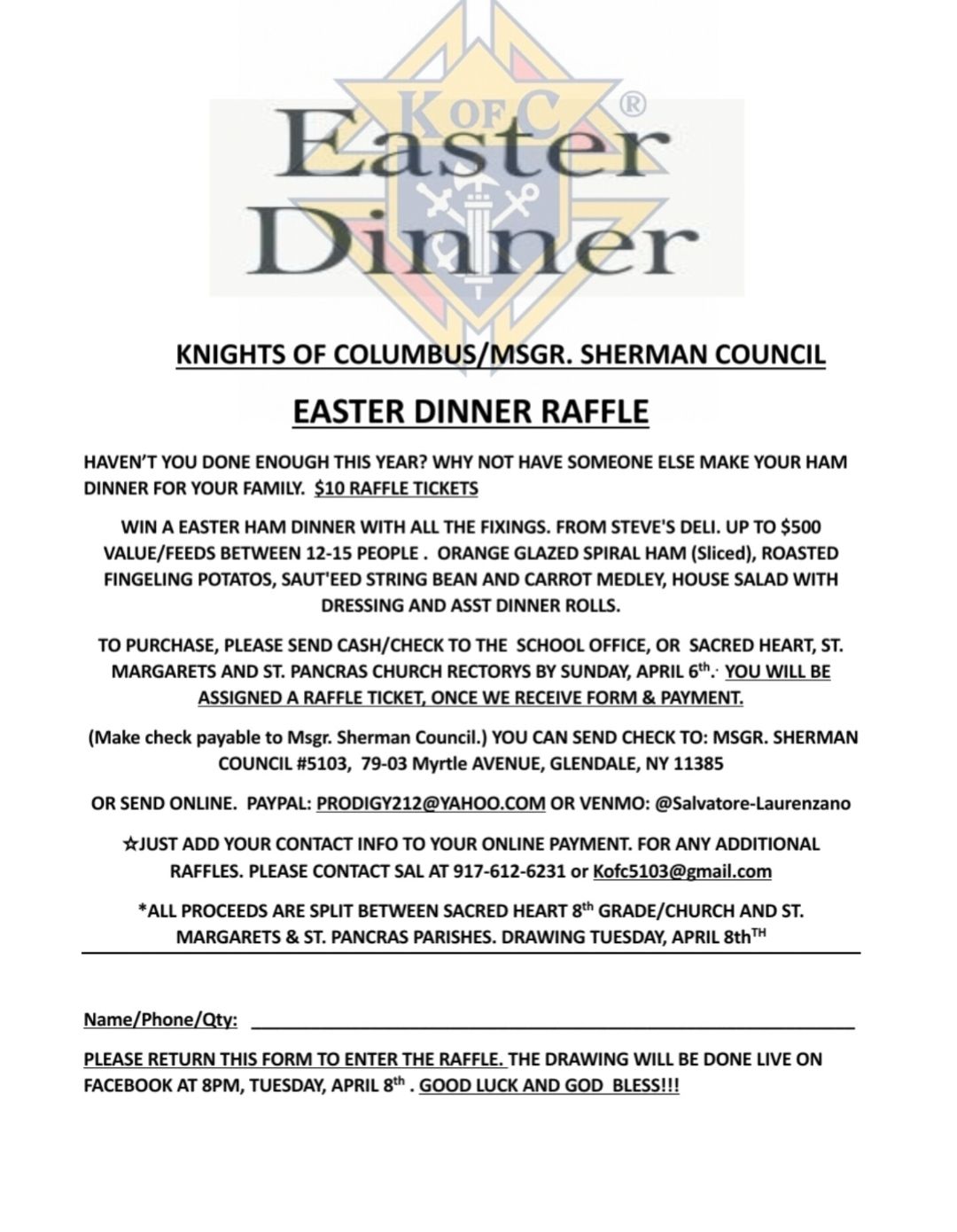 Msgr. Sherman Council No 5103, Knights of Columbus | Glendale NY