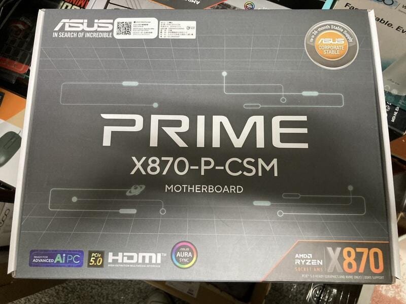 組合販售 AMD R7 9800X3D+ASUS PRIME X870-P-CSM 主機板 全新未拆📌自取19100 - Hard ...