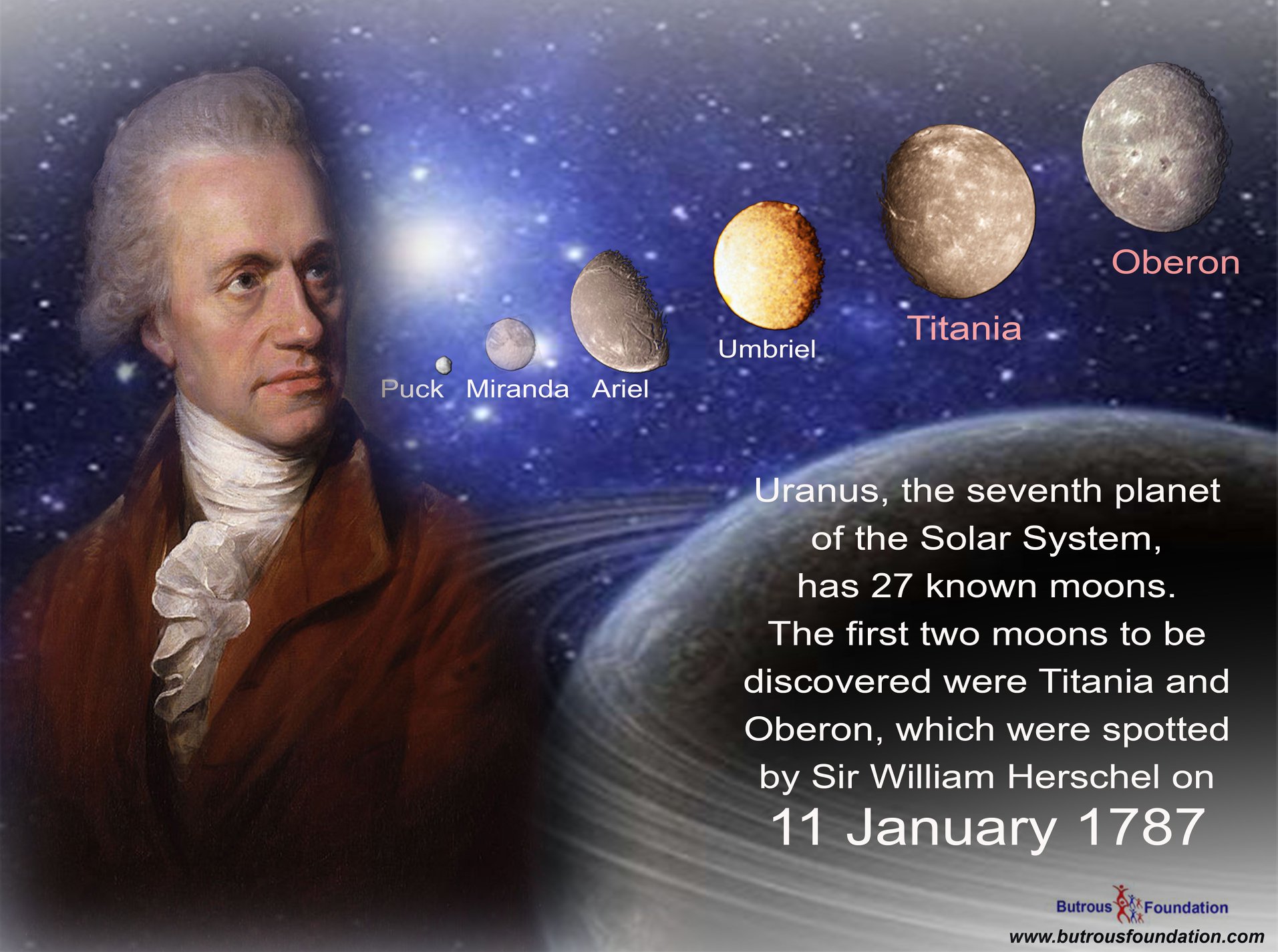 moon On this date, Jan. 11, in 1787, William Herschel discovered the