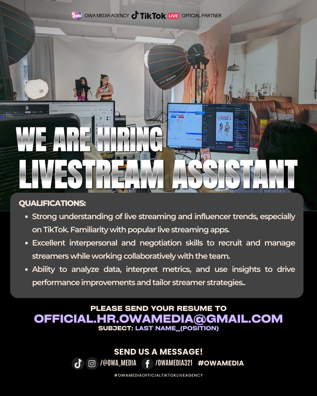 Tiktok live streamers job Hiring | Facebook