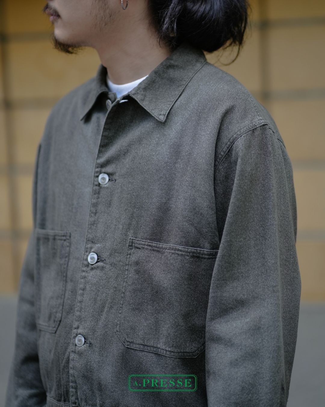 A.PRESSE ⠀ “ Vintage Black Chambray Work Jacket ” lot : 26SAP-01