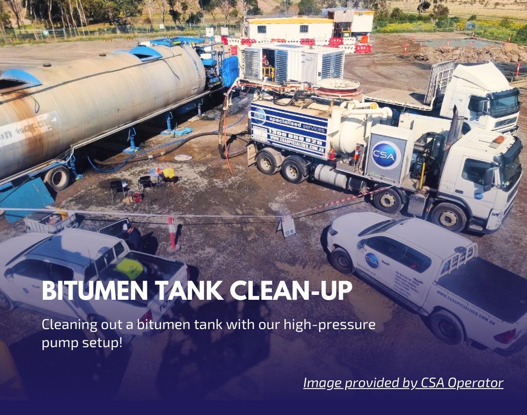 CSA - 💧Bitumen Tank Clean-Up We used our high-pressure pump setup to ...