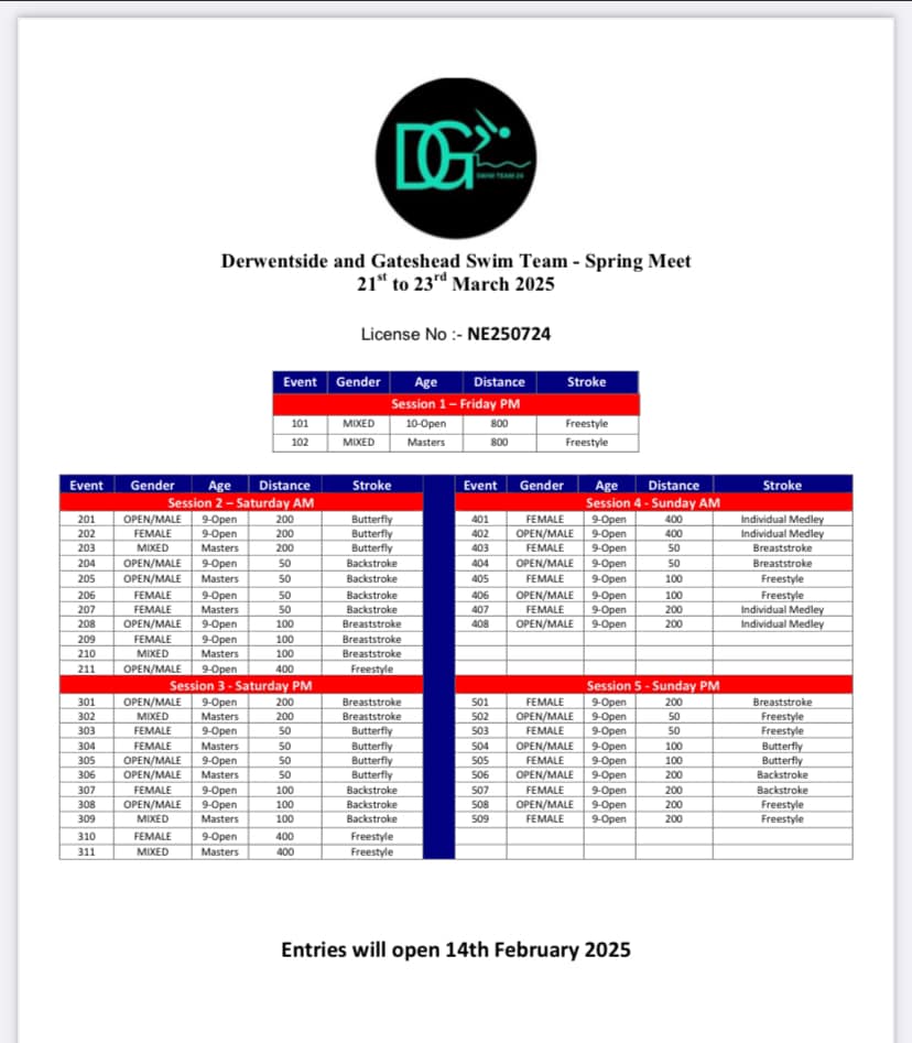 Derwentside & Gateshead Swim Team | Stanley