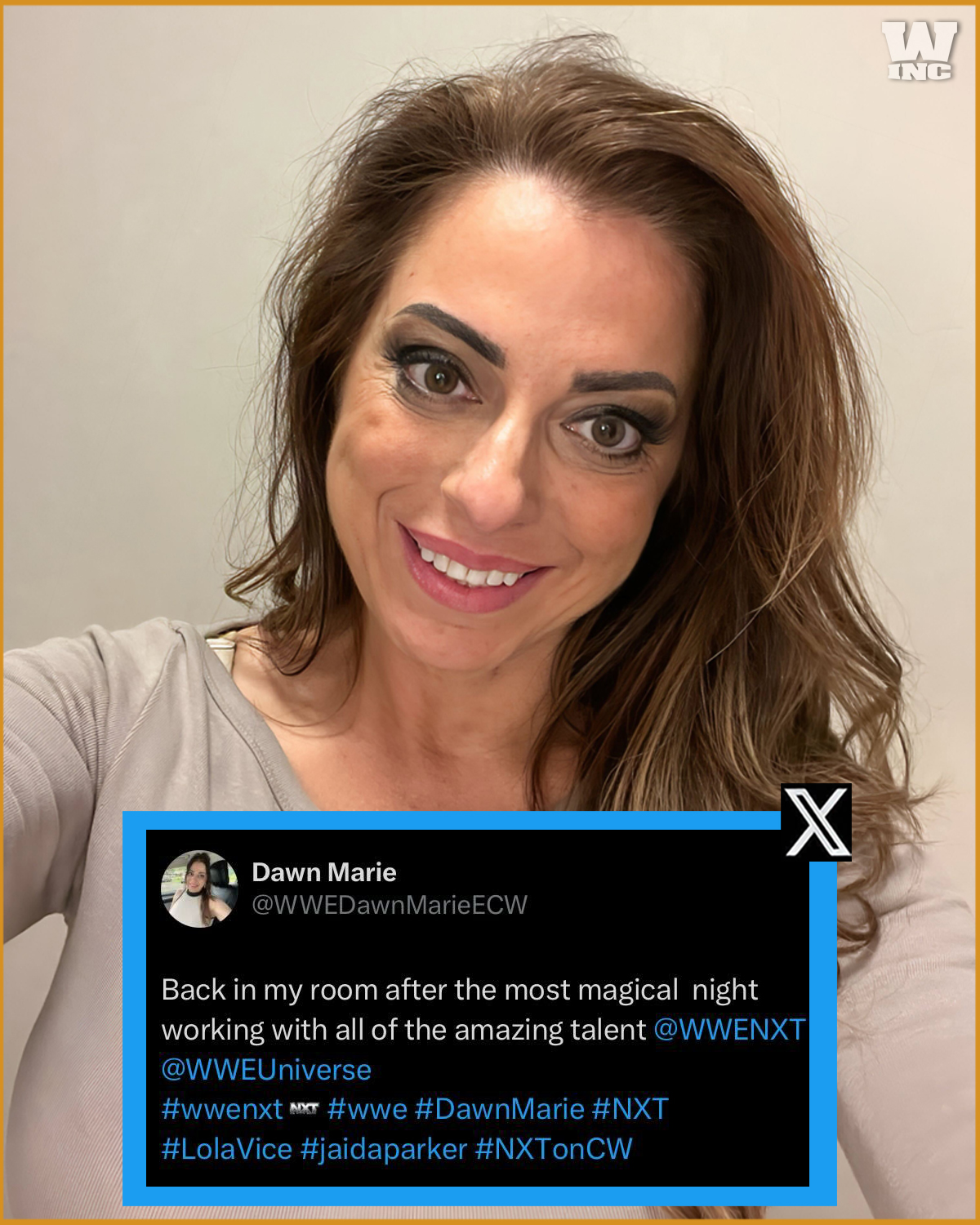 Former WWE/ECW Star Dawn Marie was at the AEW Full Gear PPV ?
