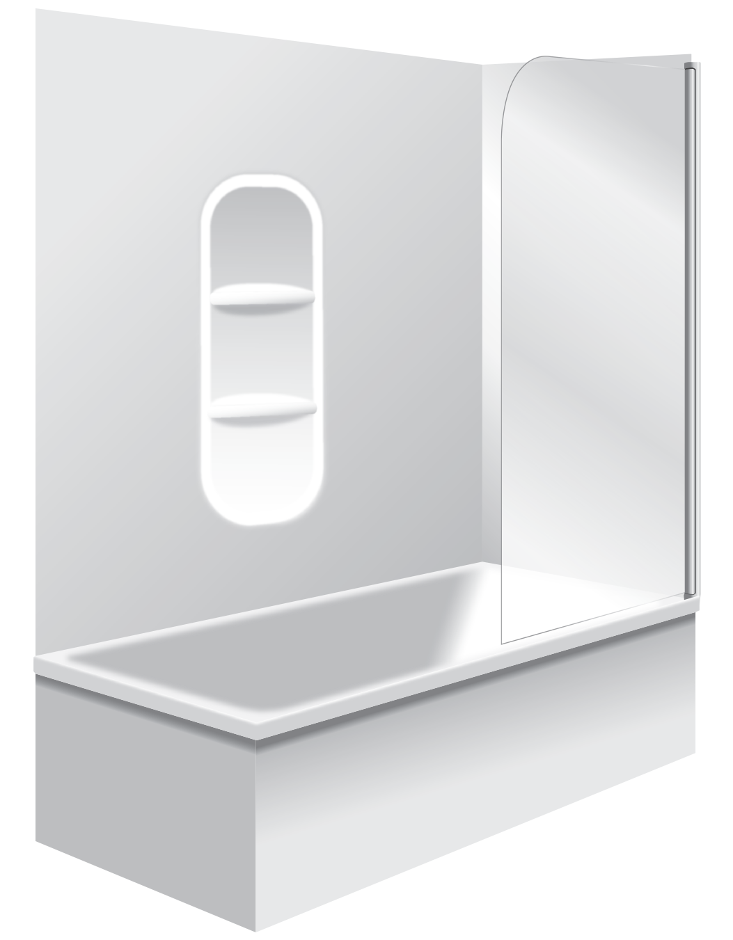 Symphony - Vida bath set #1 1525 Moulded wall Single swing bath screen ...
