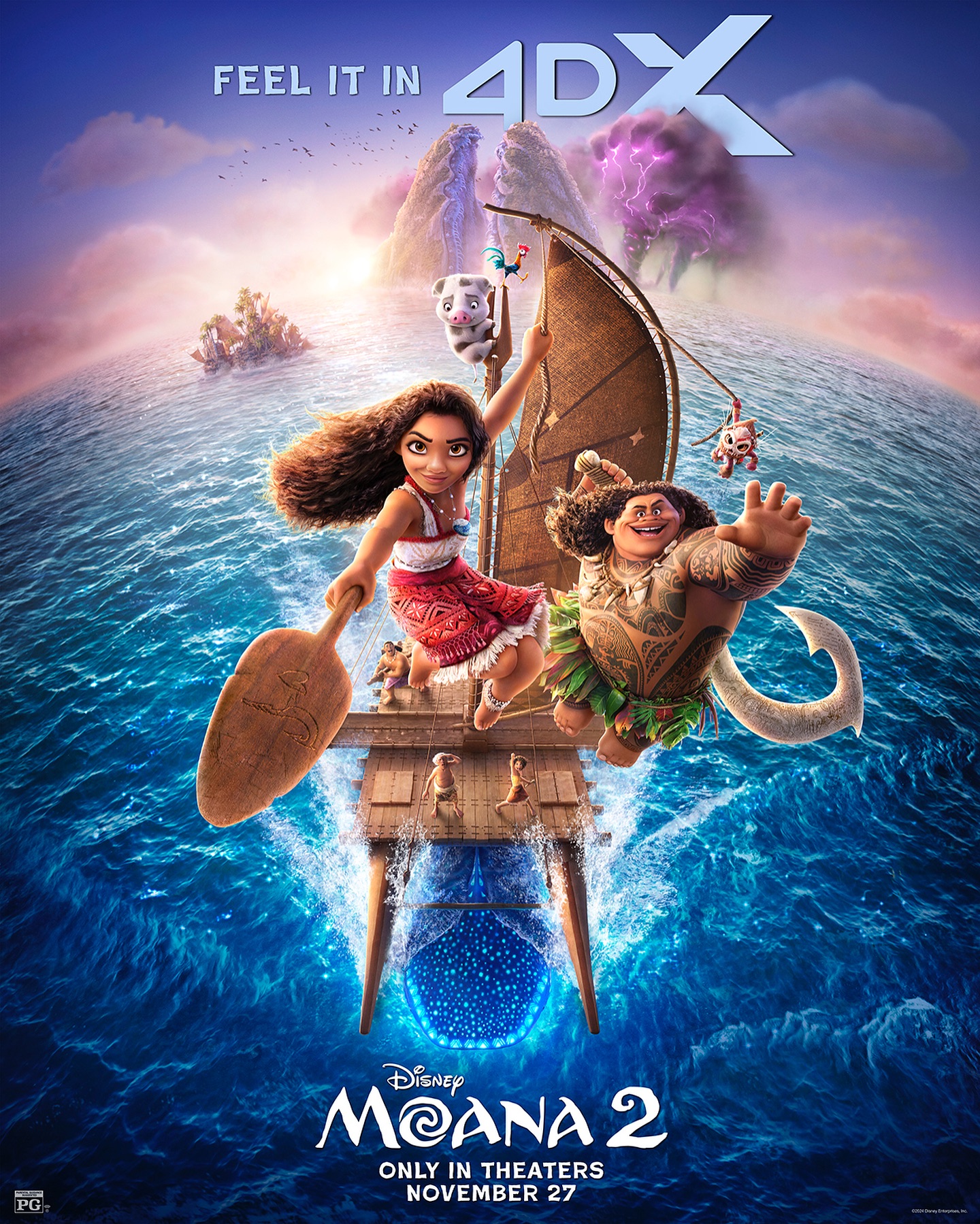Sail beyond the screen with #Moana2 in #4DX 🌊 Be the first to see