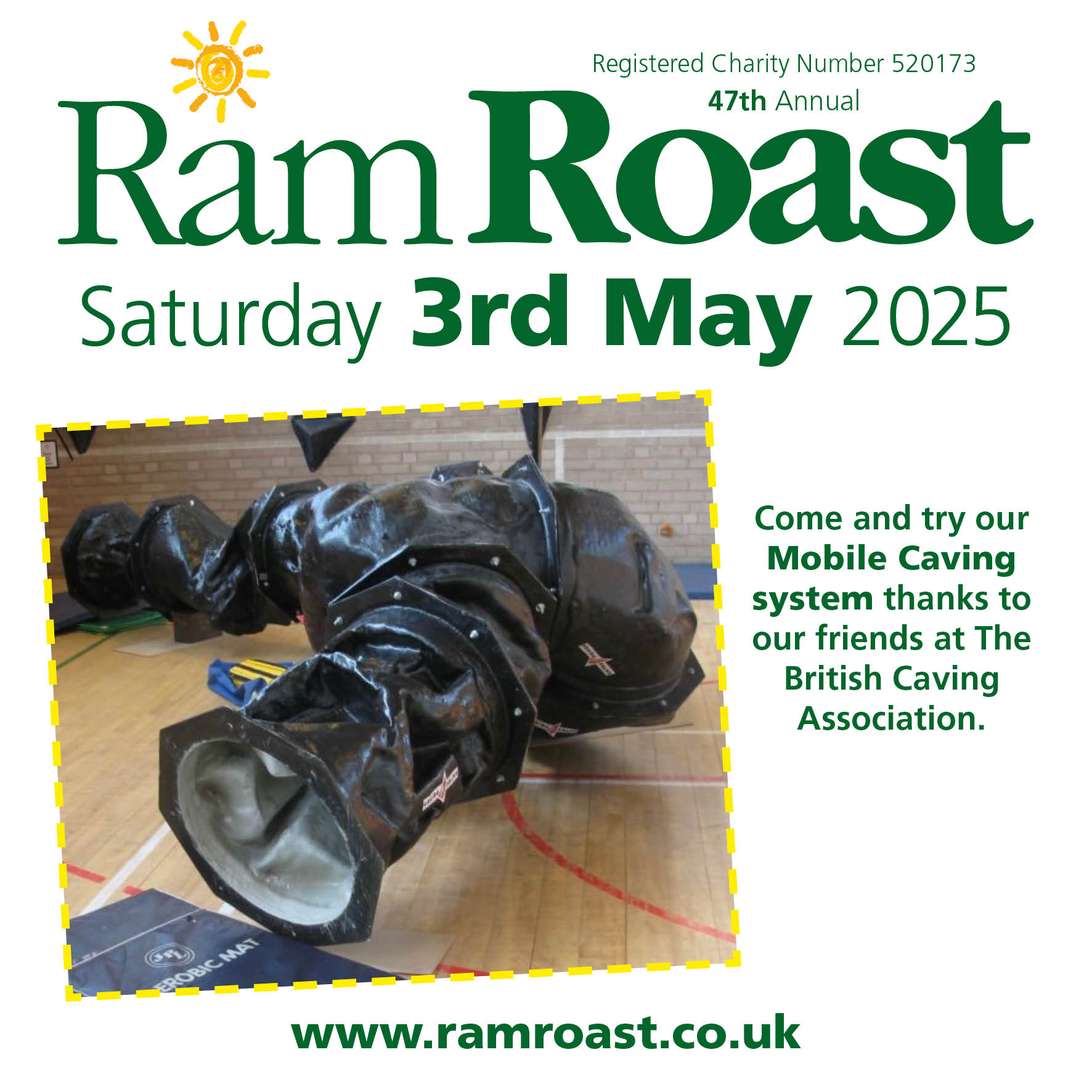 2nd - Come and try our mobile caving wall at this years Ram Roast ...
