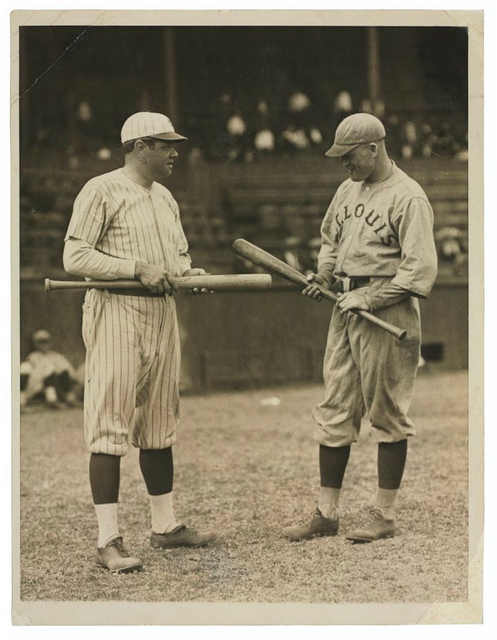 Baseball - Babe Ruth and Rogers Hornsby, 1922. Hornsby won the Triple ...