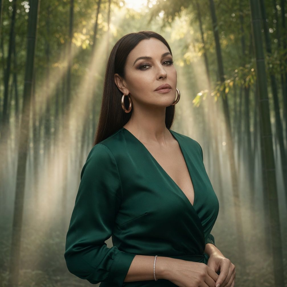 monica bellucci green dress The iconic, timeless and inimitable covers Glass Spring 🌟 Monica wears jacket by Dolce & Gabbana, earrings by Cartier, photographed by Ricardo Abrahao, styled by Christopher Maul, hair by John Kardel_0519
