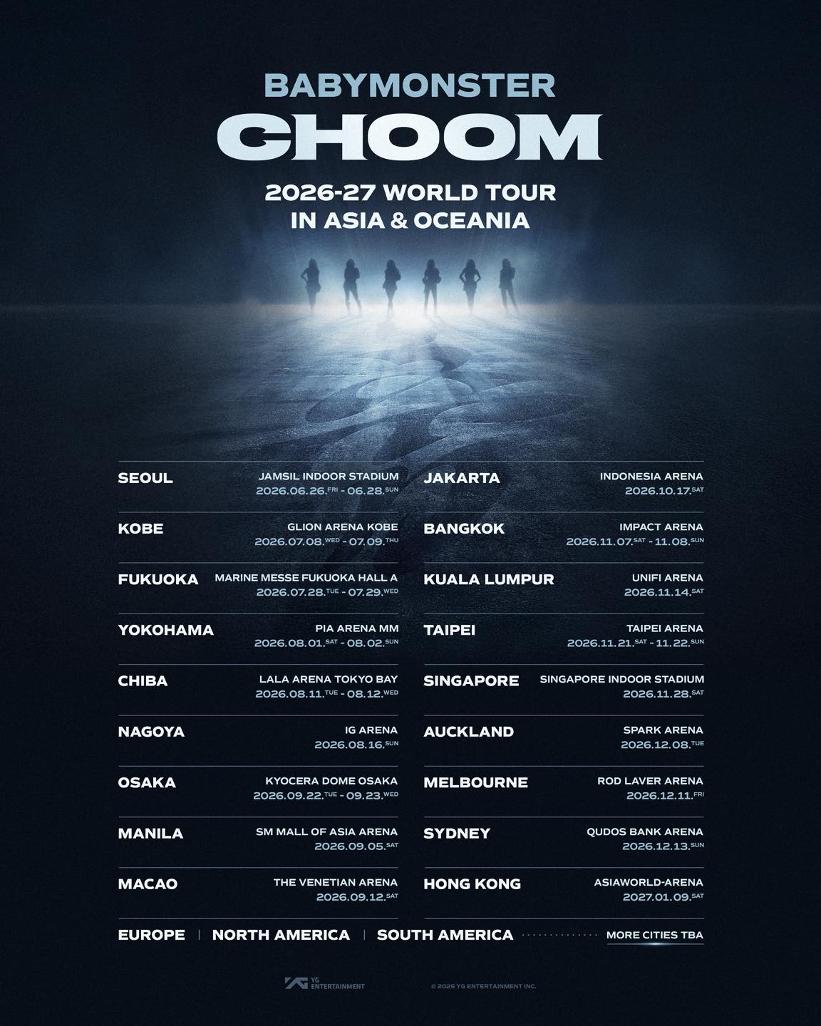 2026-27 BABYMONSTER WORLD TOUR [춤 (CHOOM)] IN ASIA & OCEANIA