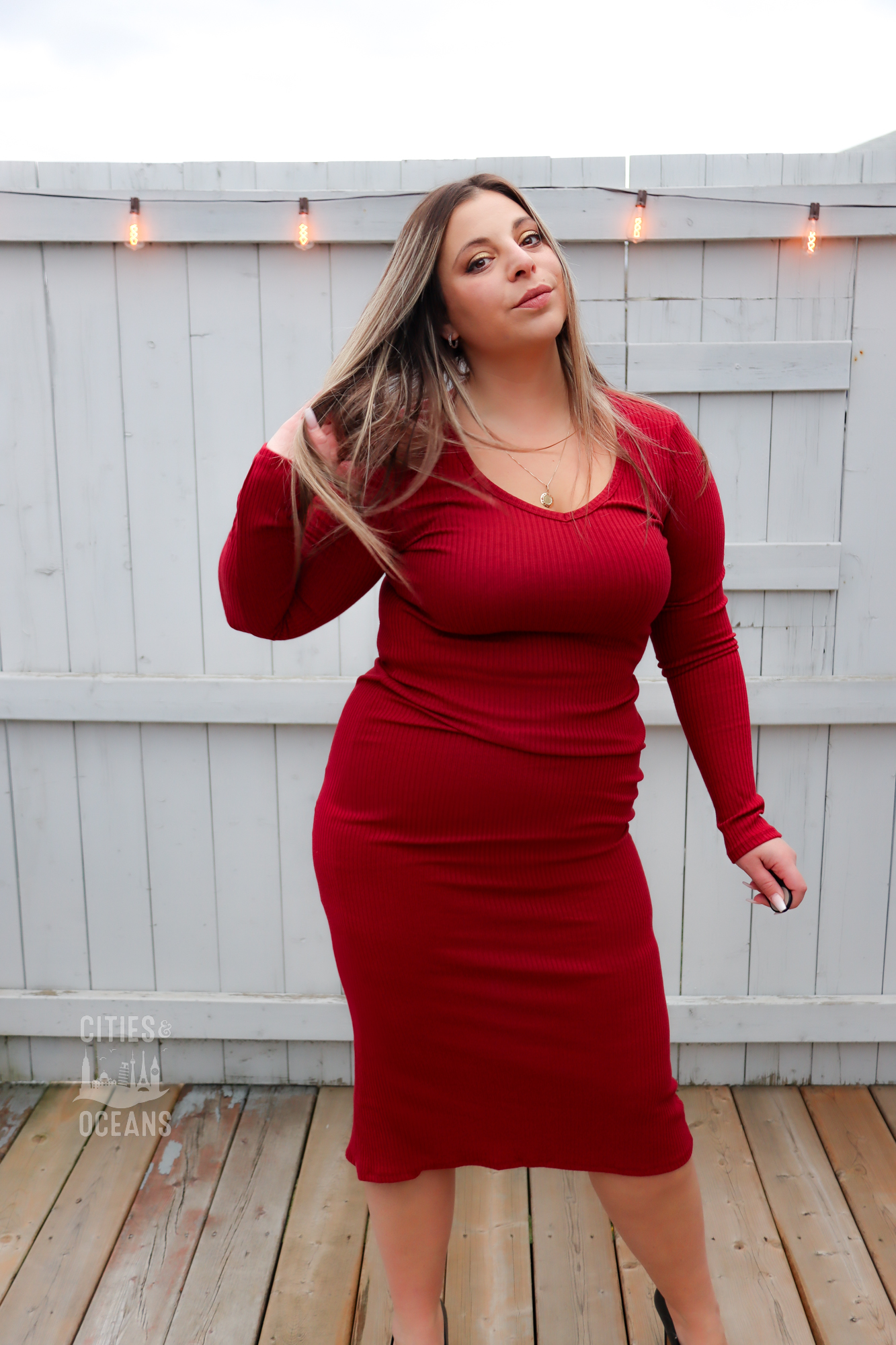 aspen knit dress OH LA LA RED! ❤️ The Sweater has NOW arrived in Cranberry Spice Modest Long Maxi Dress