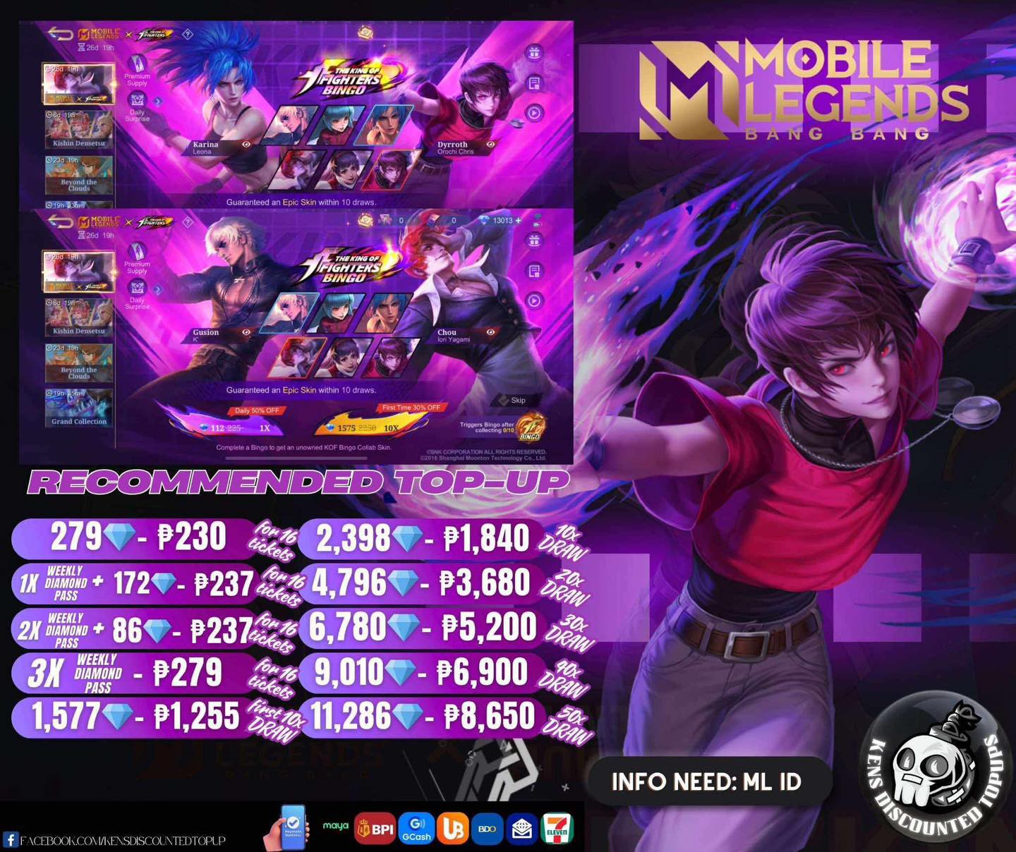 NARUTO X MLBB 2.0 Event Date: March 27 Recommended Top Up 459