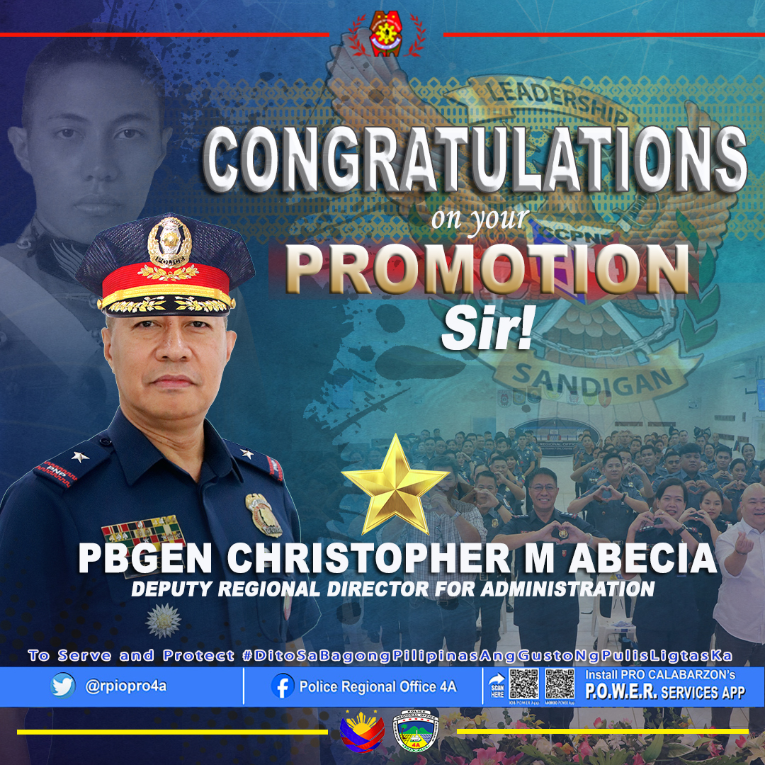 Congratulations, PBGEN... - Police Regional Office 4A | Facebook