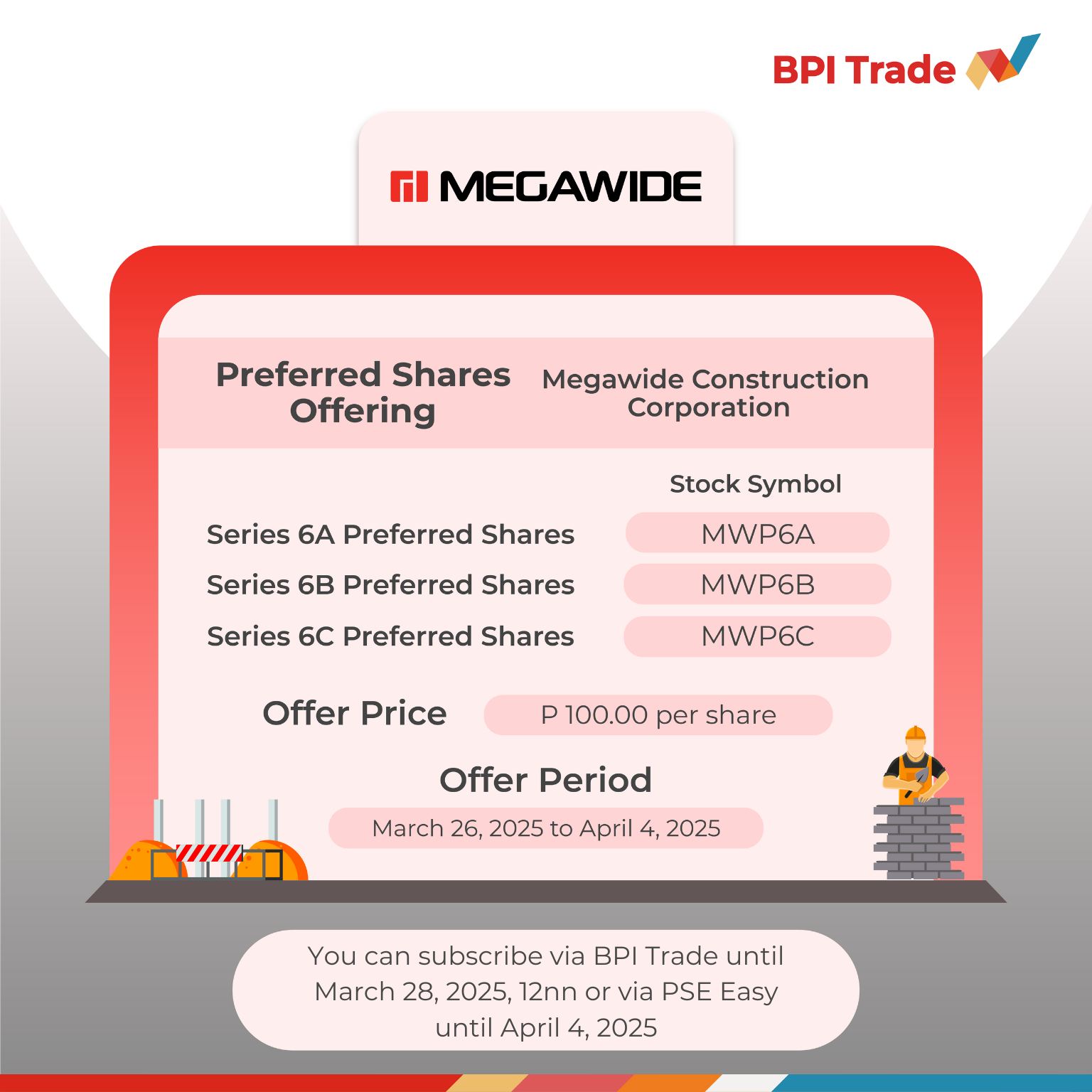 BPI - [Preferred Shares Offering Alert] Megawide Construction ...