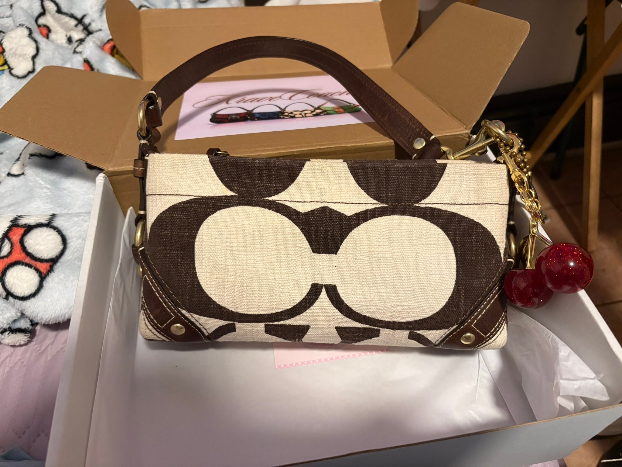 Y2K Coach mini carly shoulder bag 10730 Linen Carly