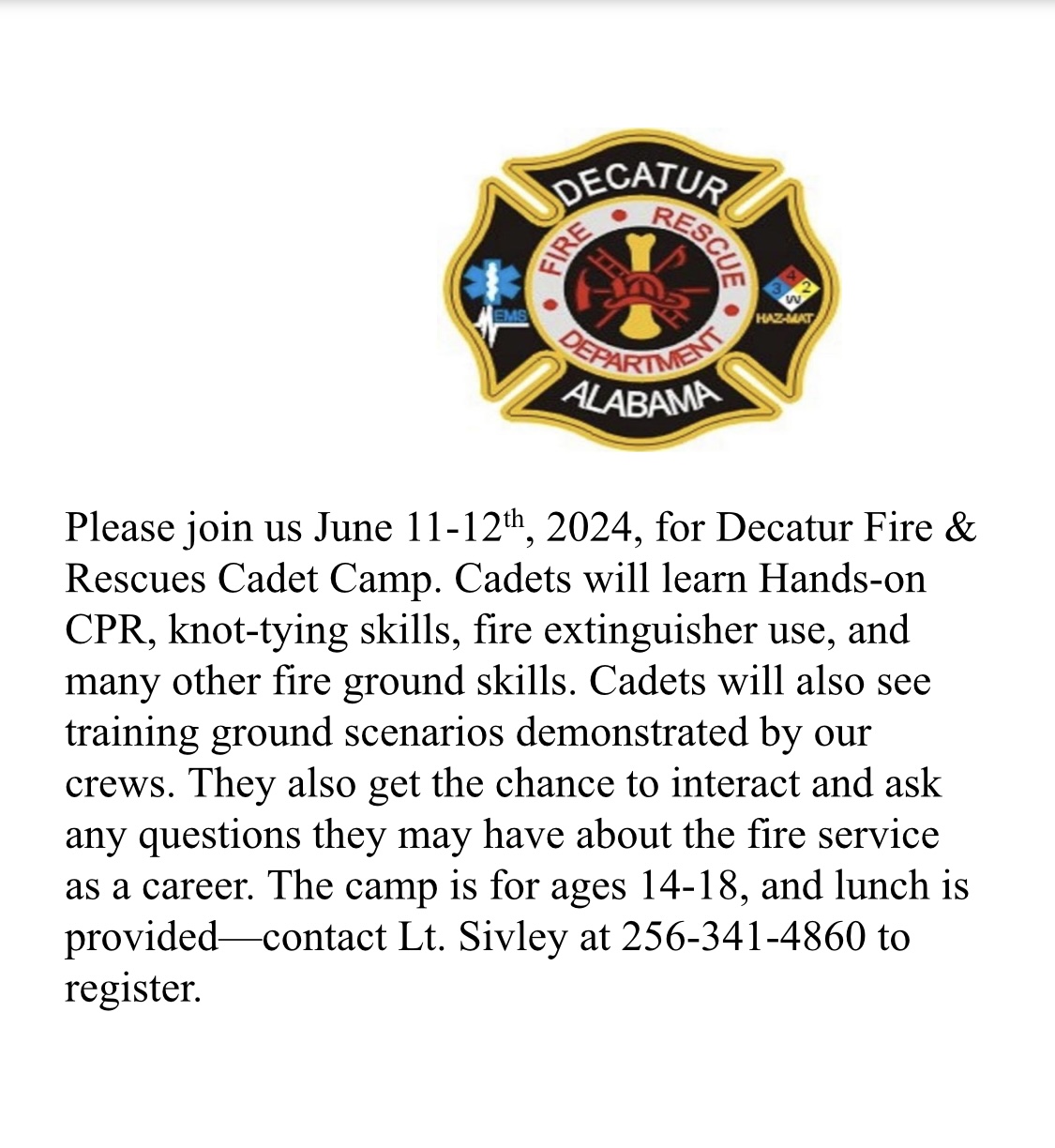 🚒 Calling all aspiring... - Decatur City Schools - Alabama