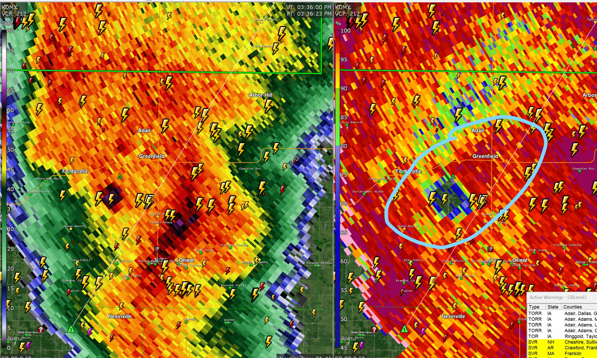 GREENFIELD #IOWA Large destructive tornado approaching NOW. Like