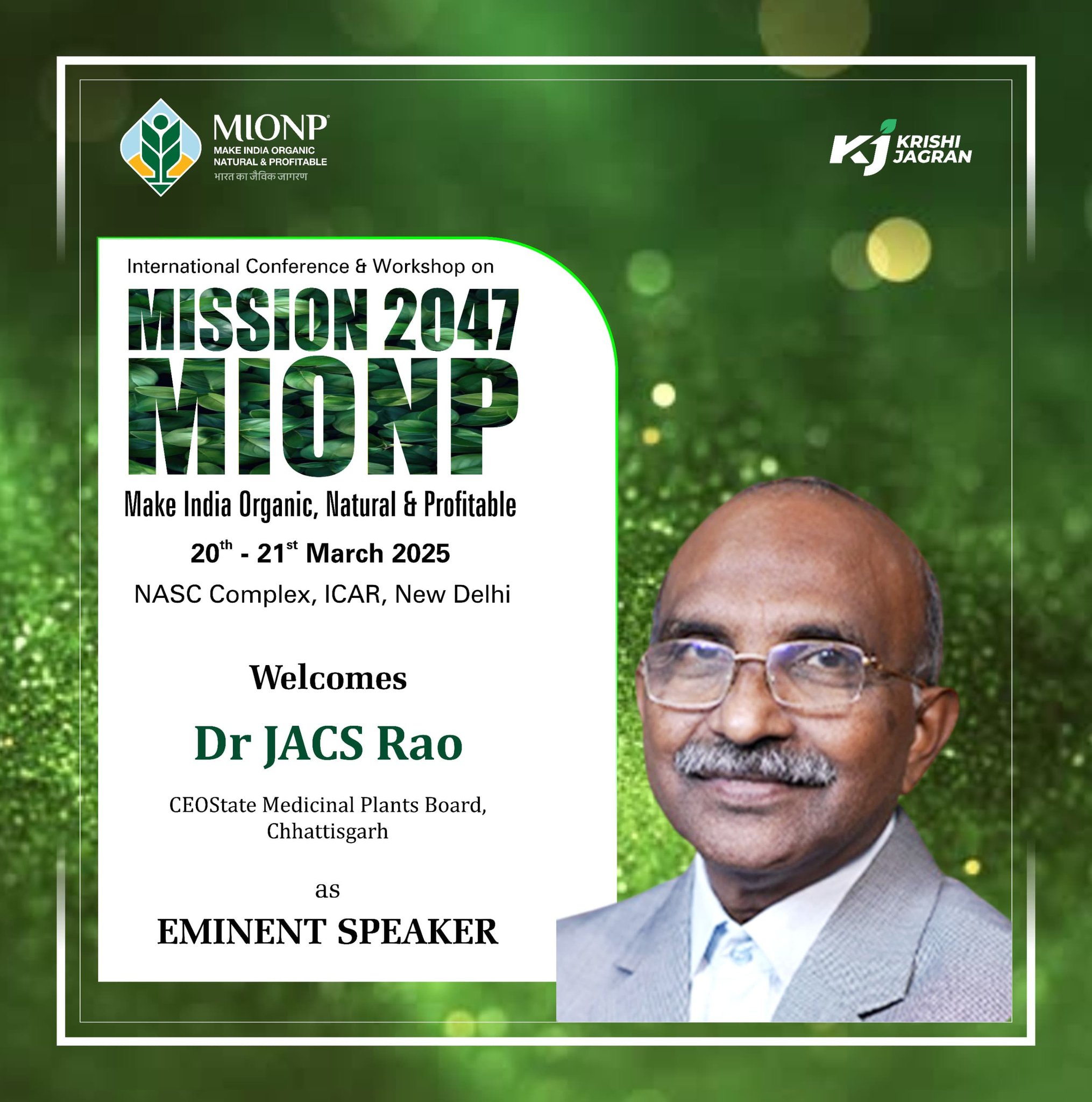Krishi Jagran - We are honored to welcome Dr. JACS Rao,... | Facebook