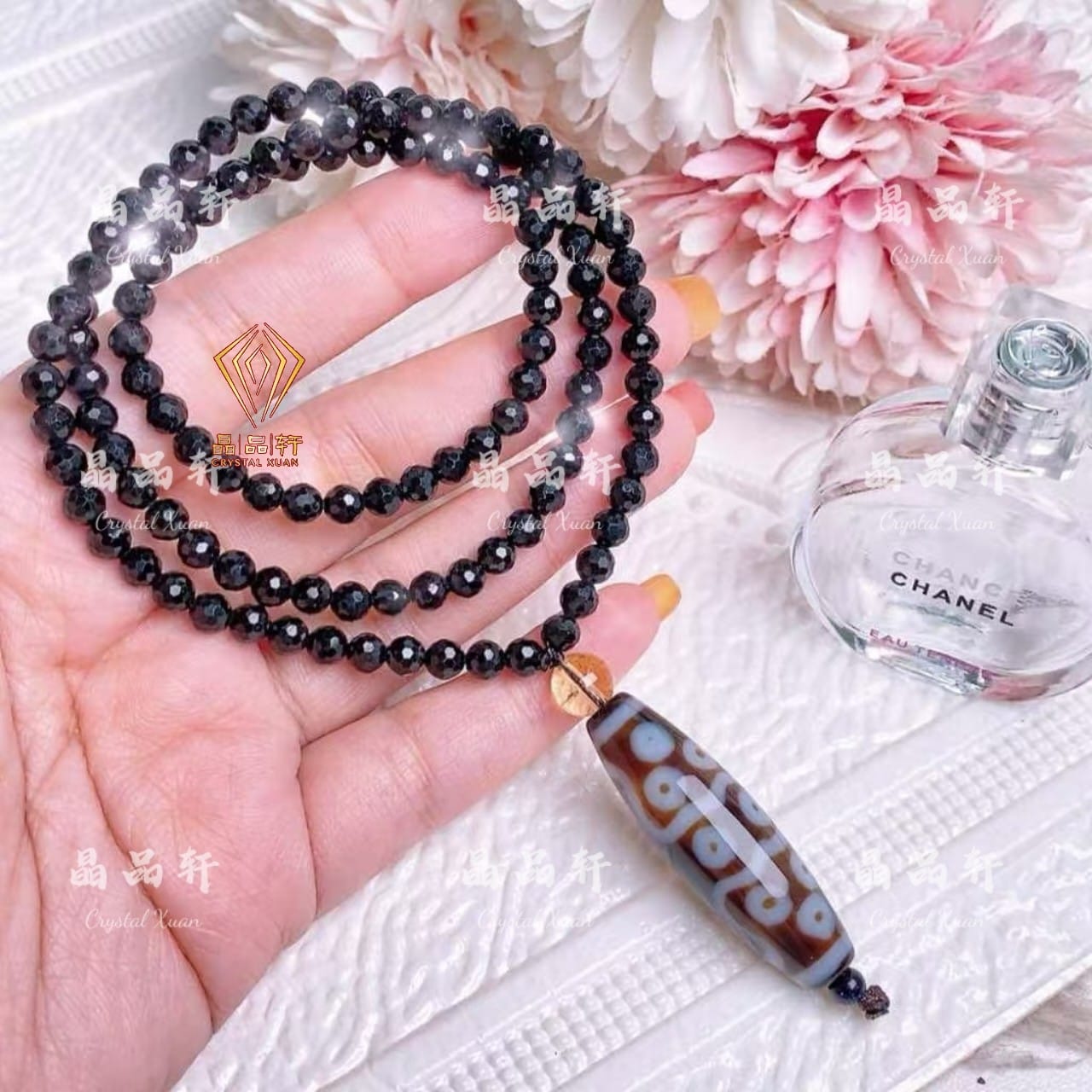 ⚜️《西藏十三眼天珠＋黑尖晶项链》⚜️ 📜天珠来自西藏🕊️超稀有