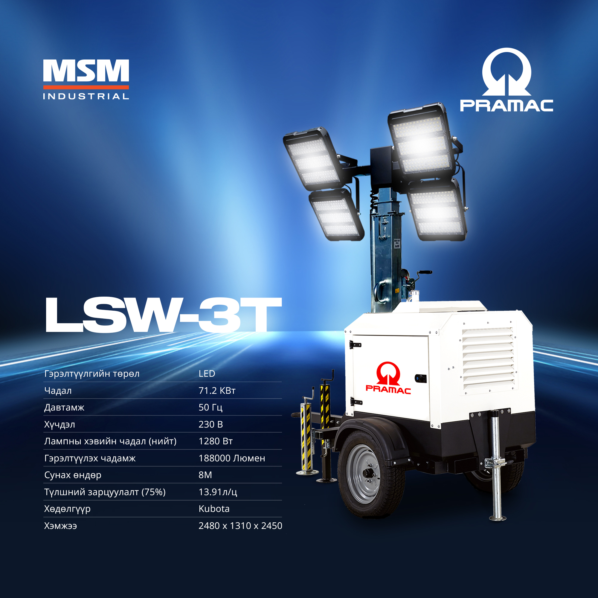 MSM Industrial - 💡 LIGHT TOWER Түлшний бодит хэмнэлтийг... | Facebook