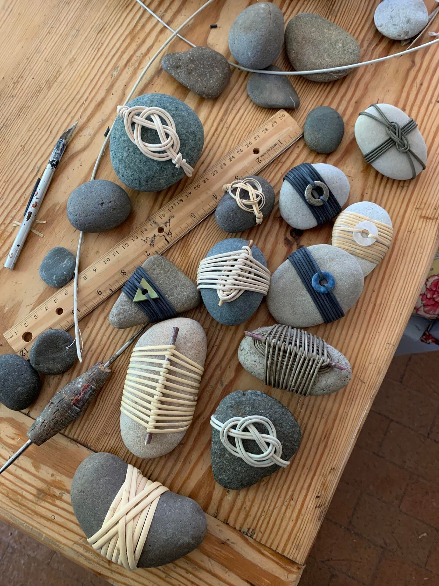 Tied rocks' by Shizu Designs (Shizu Okino and Karen Okino Butzbach
