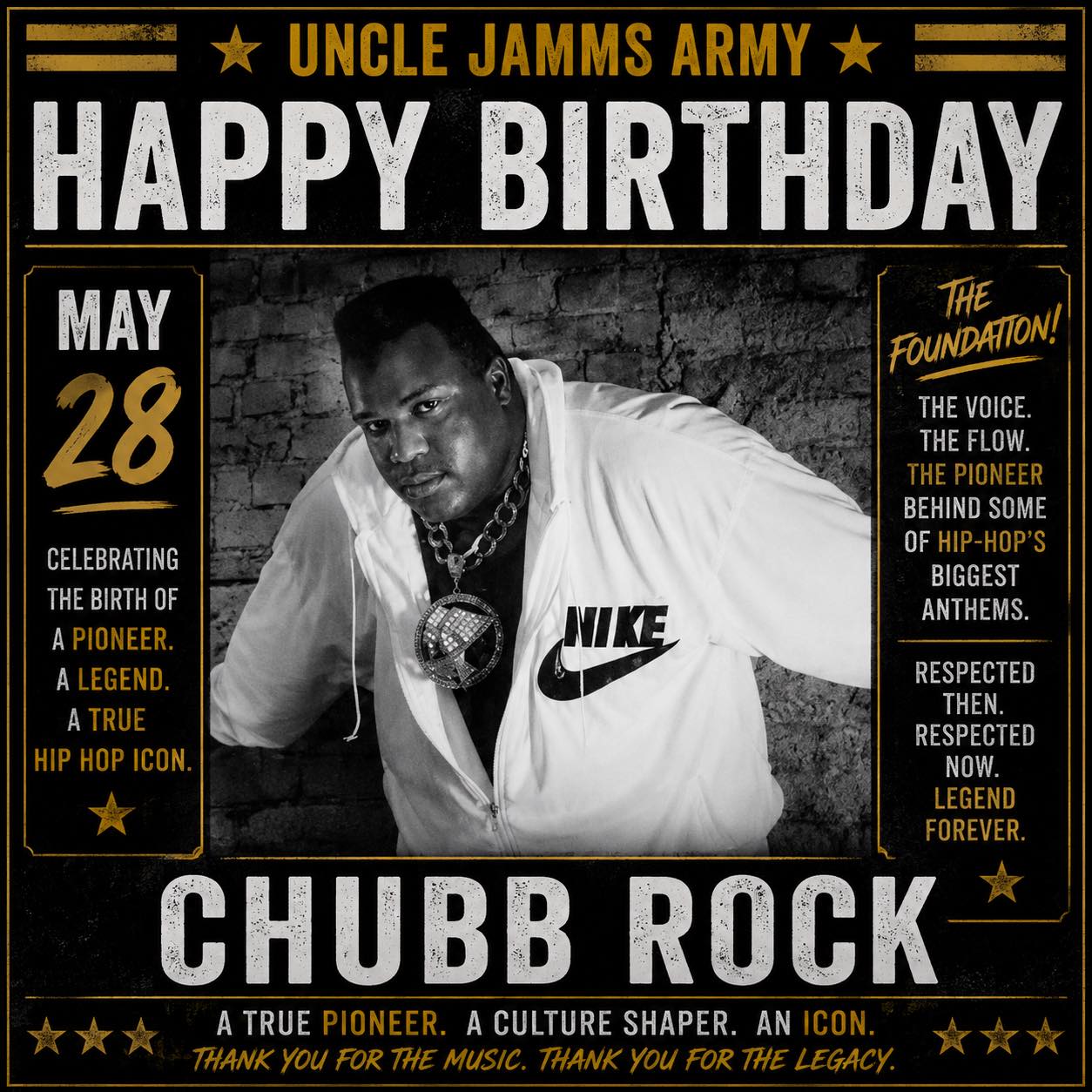 Happy Birthday to the legendary Chubb Rock — one of Hip-Hop