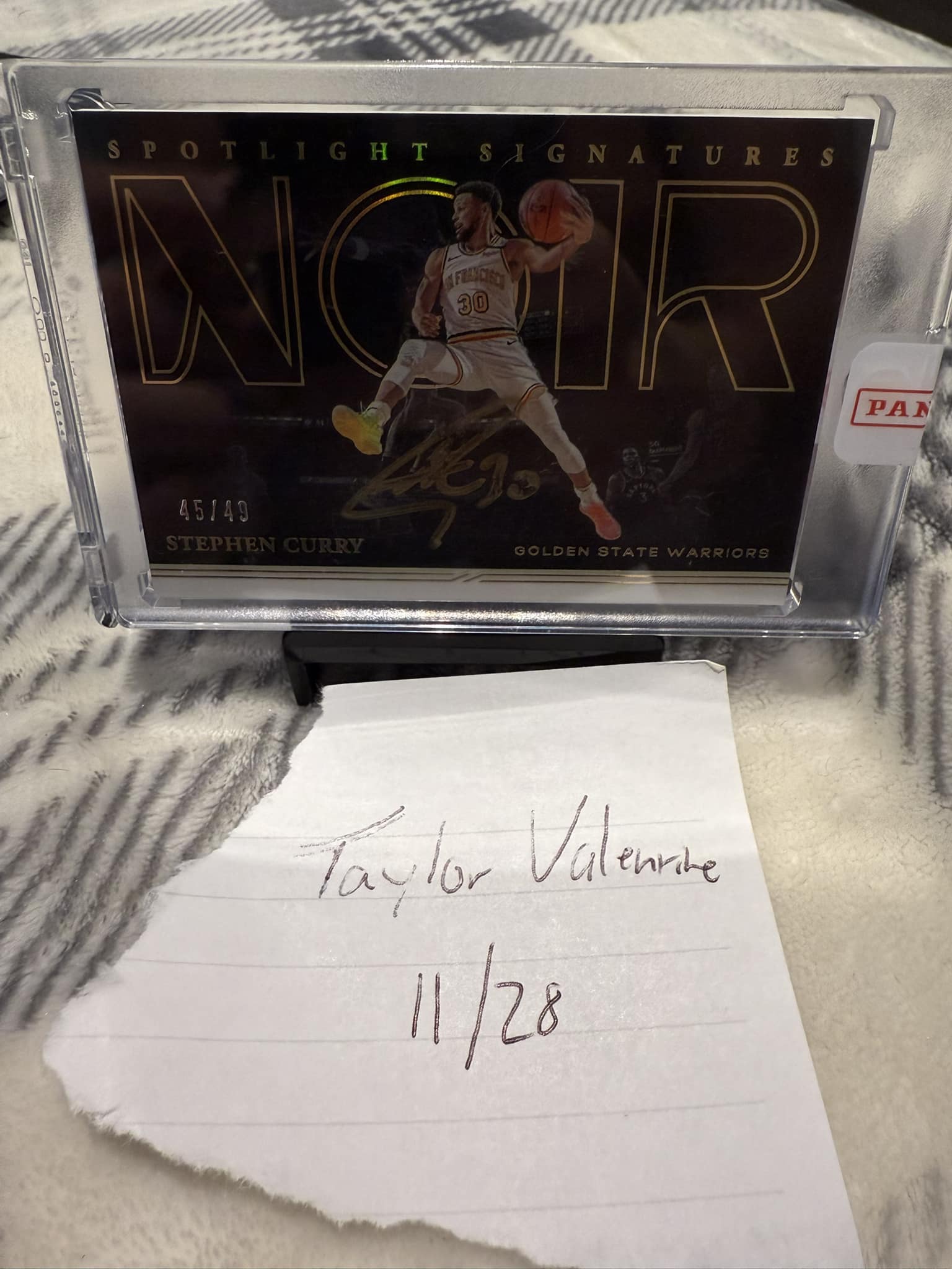 SOLD ✓ 2020-21 NOIR WARRIORS STEPHEN CURRY /49 SPOTLIGHT GOLD 